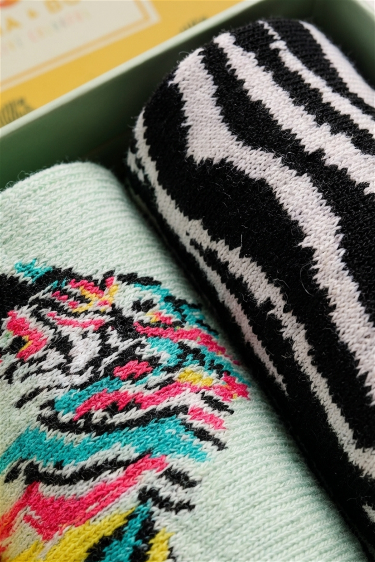 Çocuk Zebra Desenli 3lü Kutulu Soket Çorap