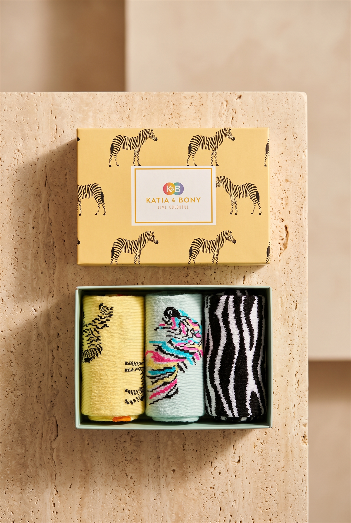 Çocuk Zebra Desenli 3lü Kutulu Soket Çorap