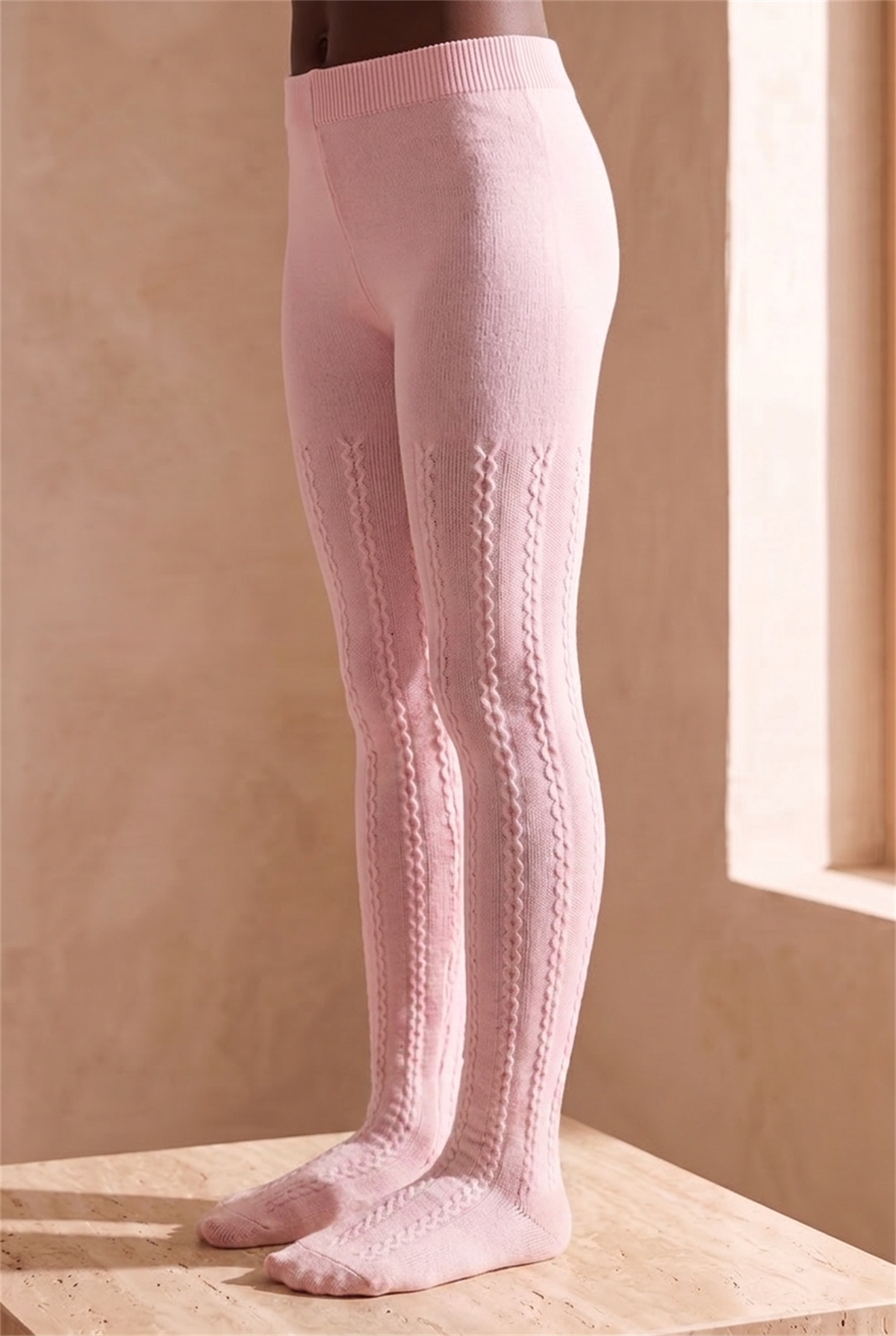 Chain Detailed Pantyhose Pink