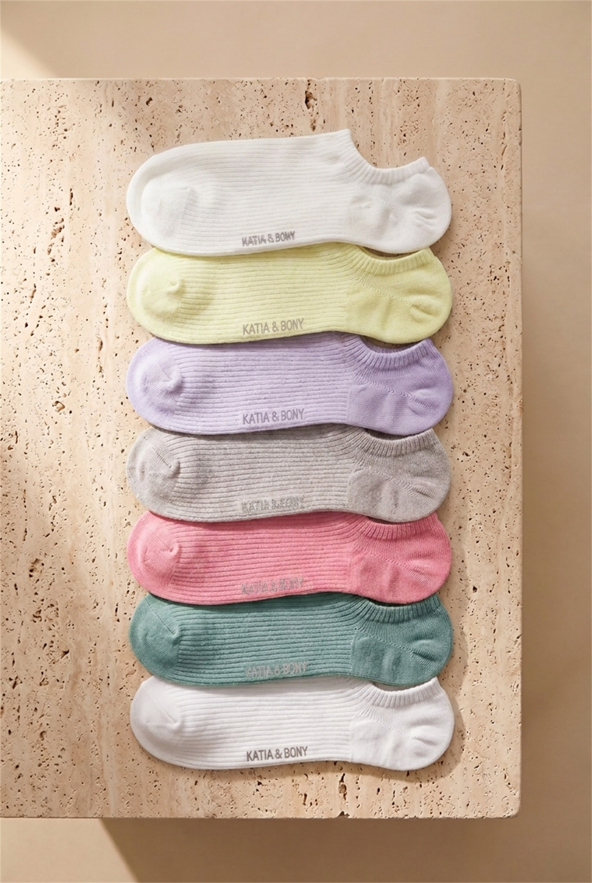 Multicolored 7 Pack Booty Socks