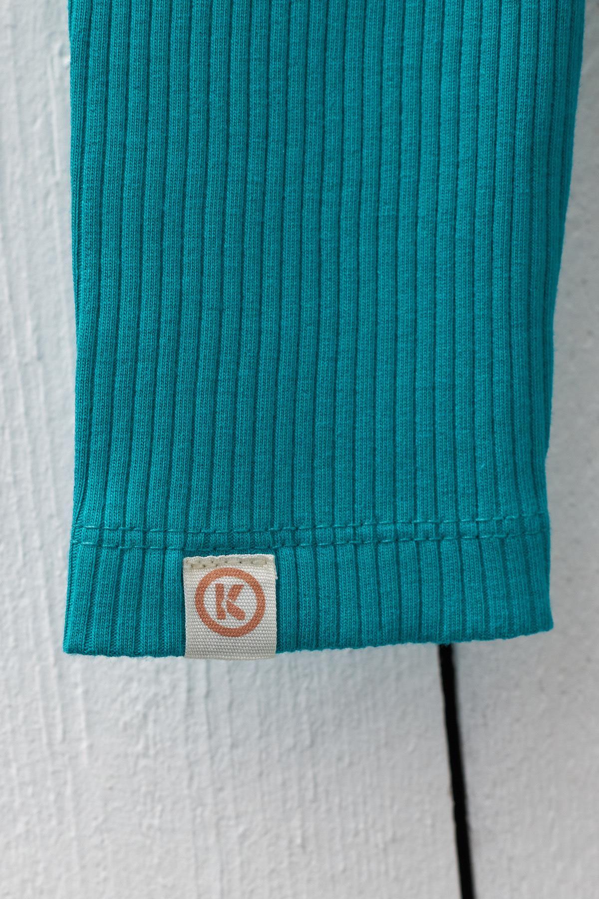 Ribbed Basic Kids Leggings Green