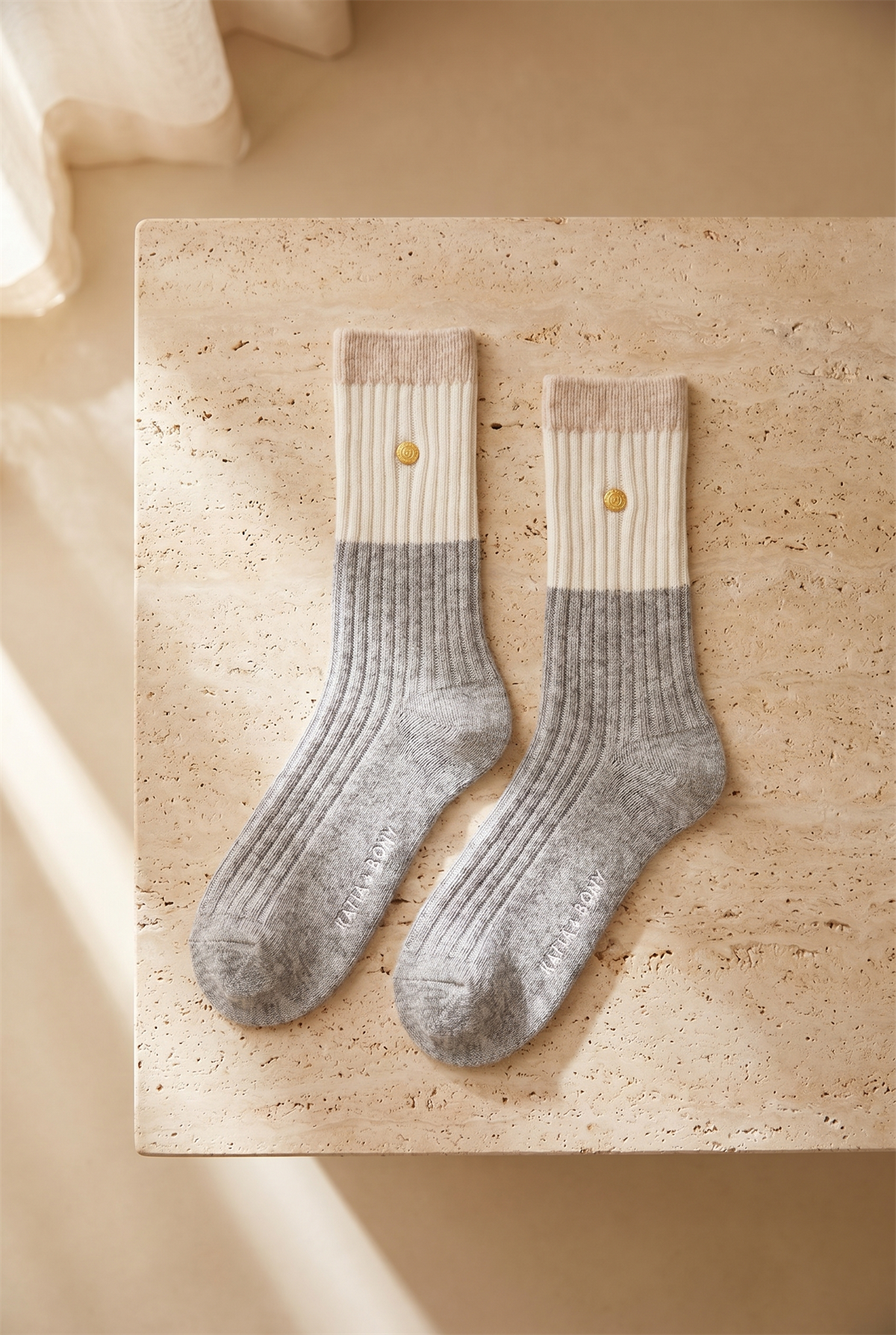 Derby Yün Soket Çorap Gri Melanj