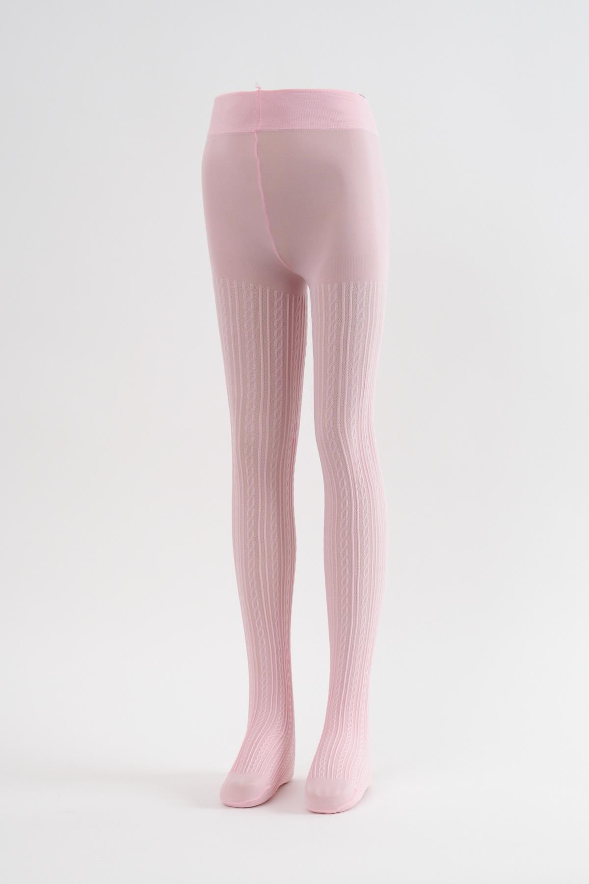 Patterned Childrens Tights Pink