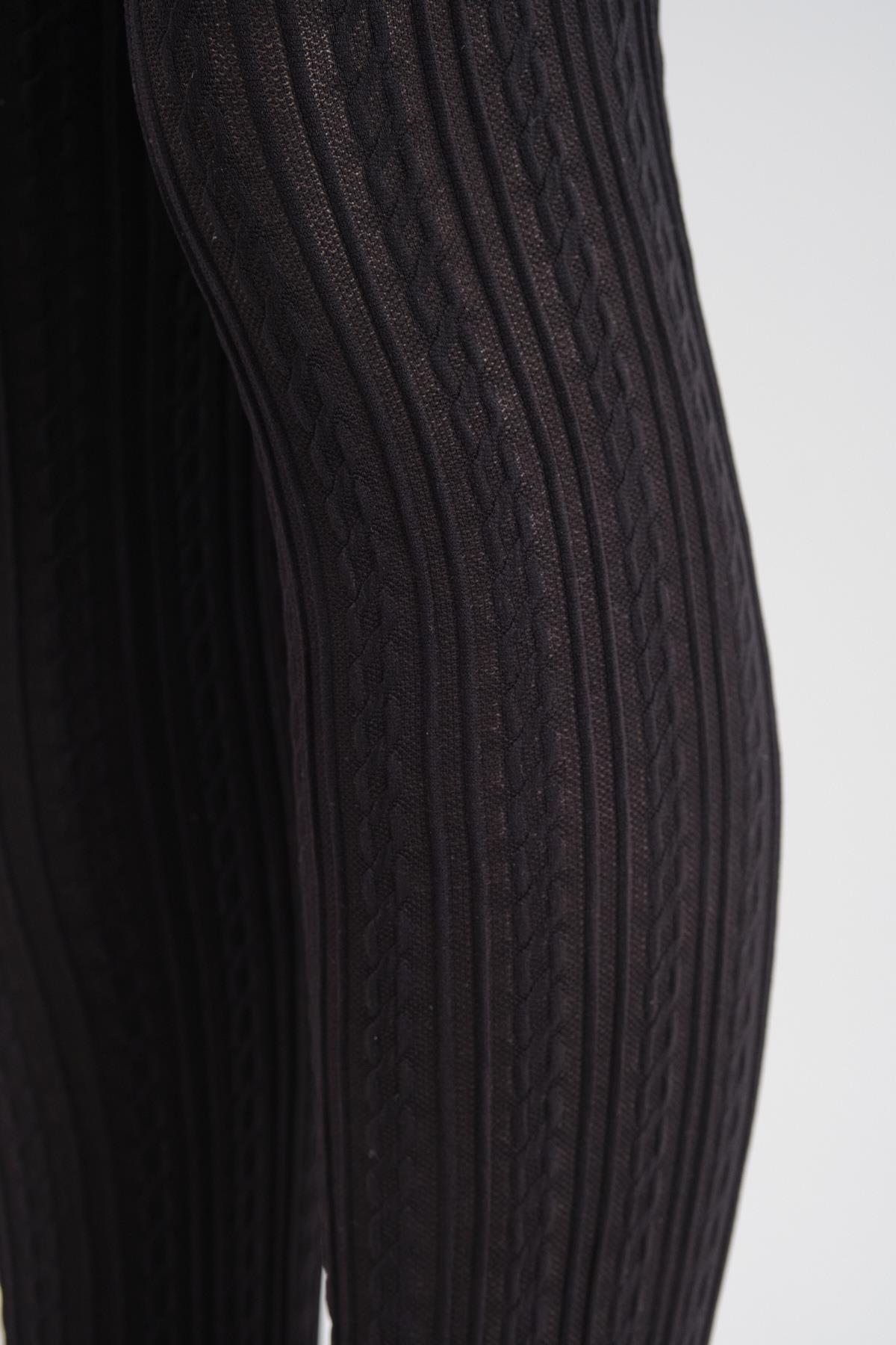 Patterned Childrens Tights Black