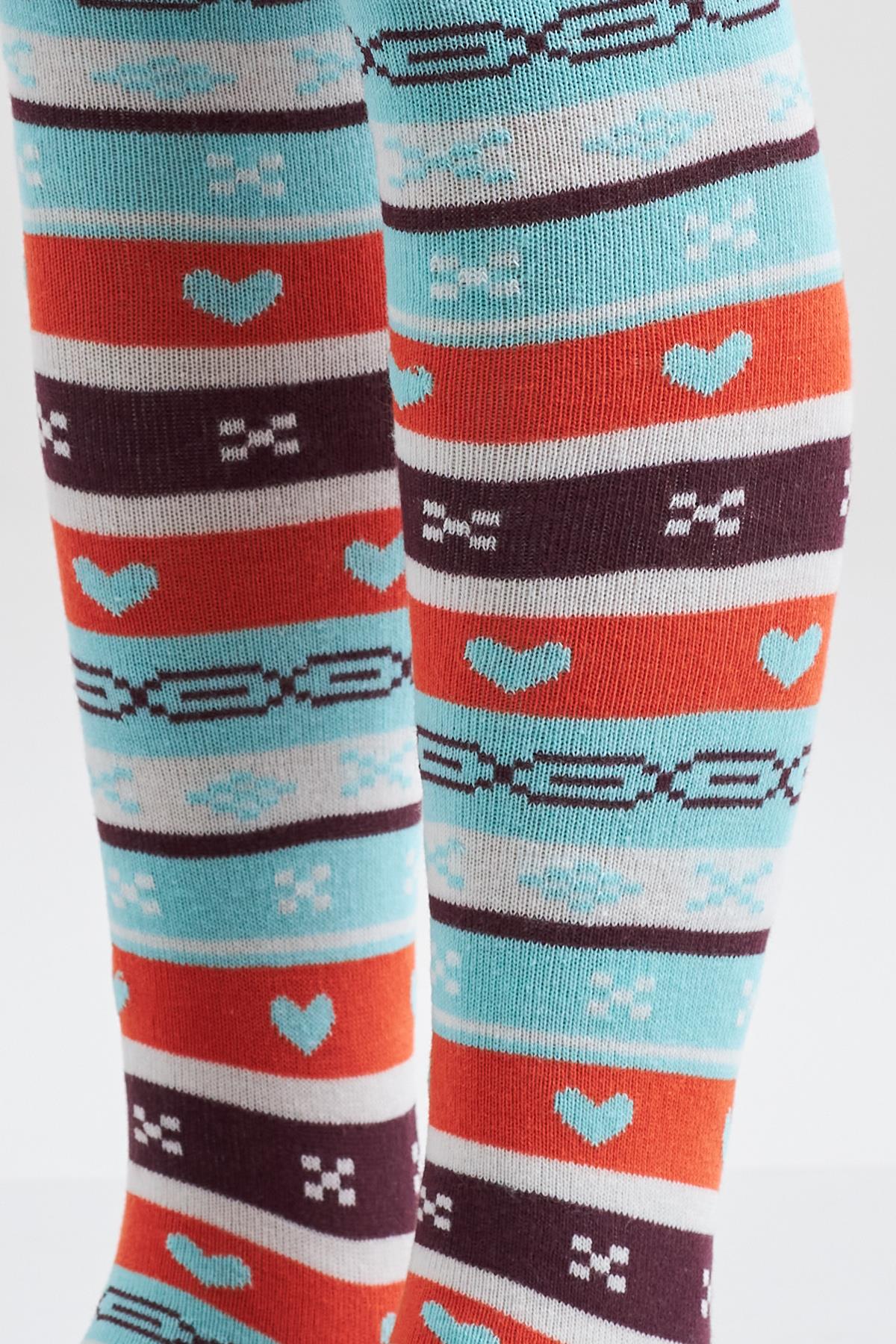 Patterned Childrens Tights Orange