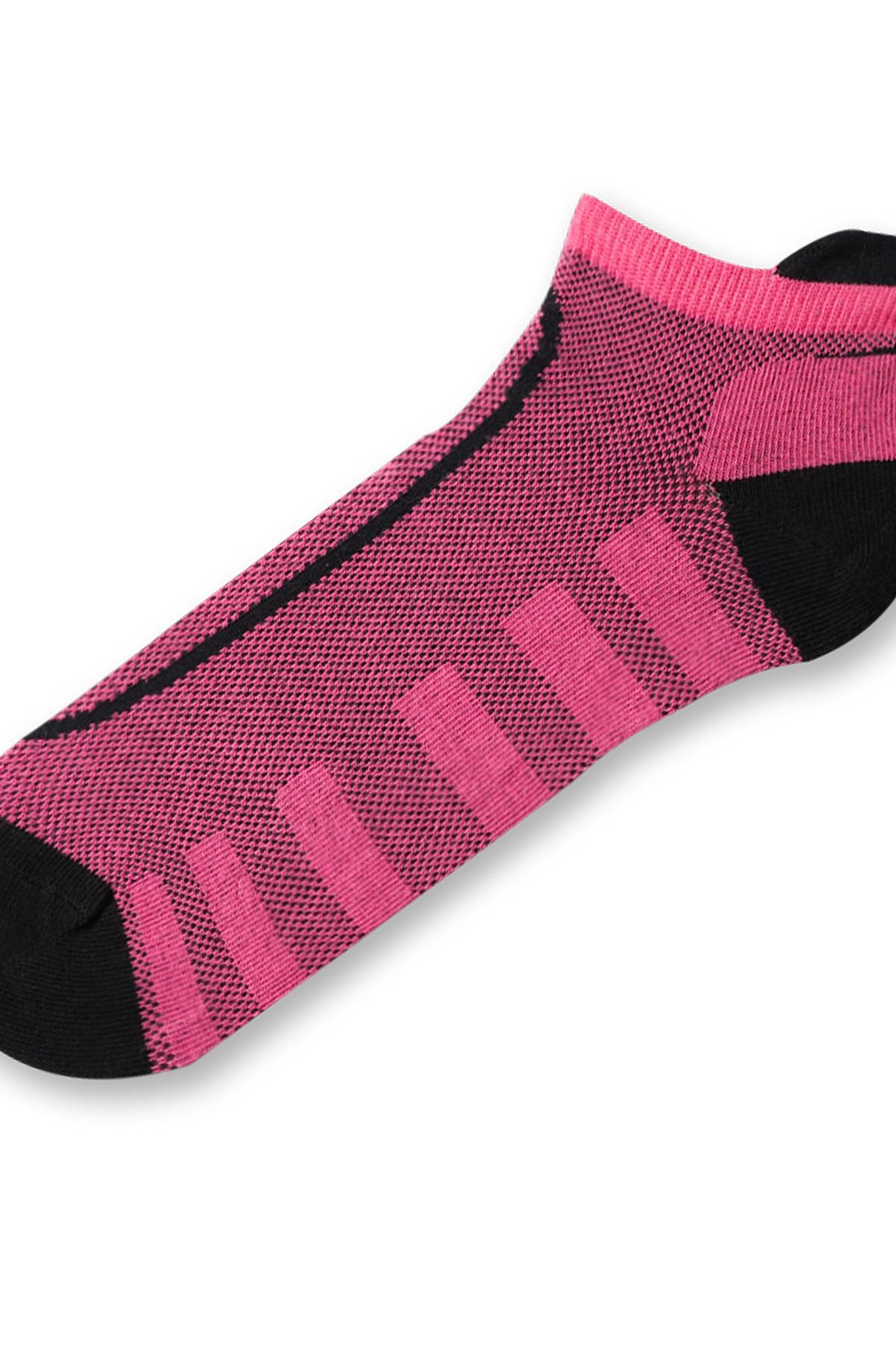 Erkek Desenli Step Golf Çorabı Pembe/Siyah