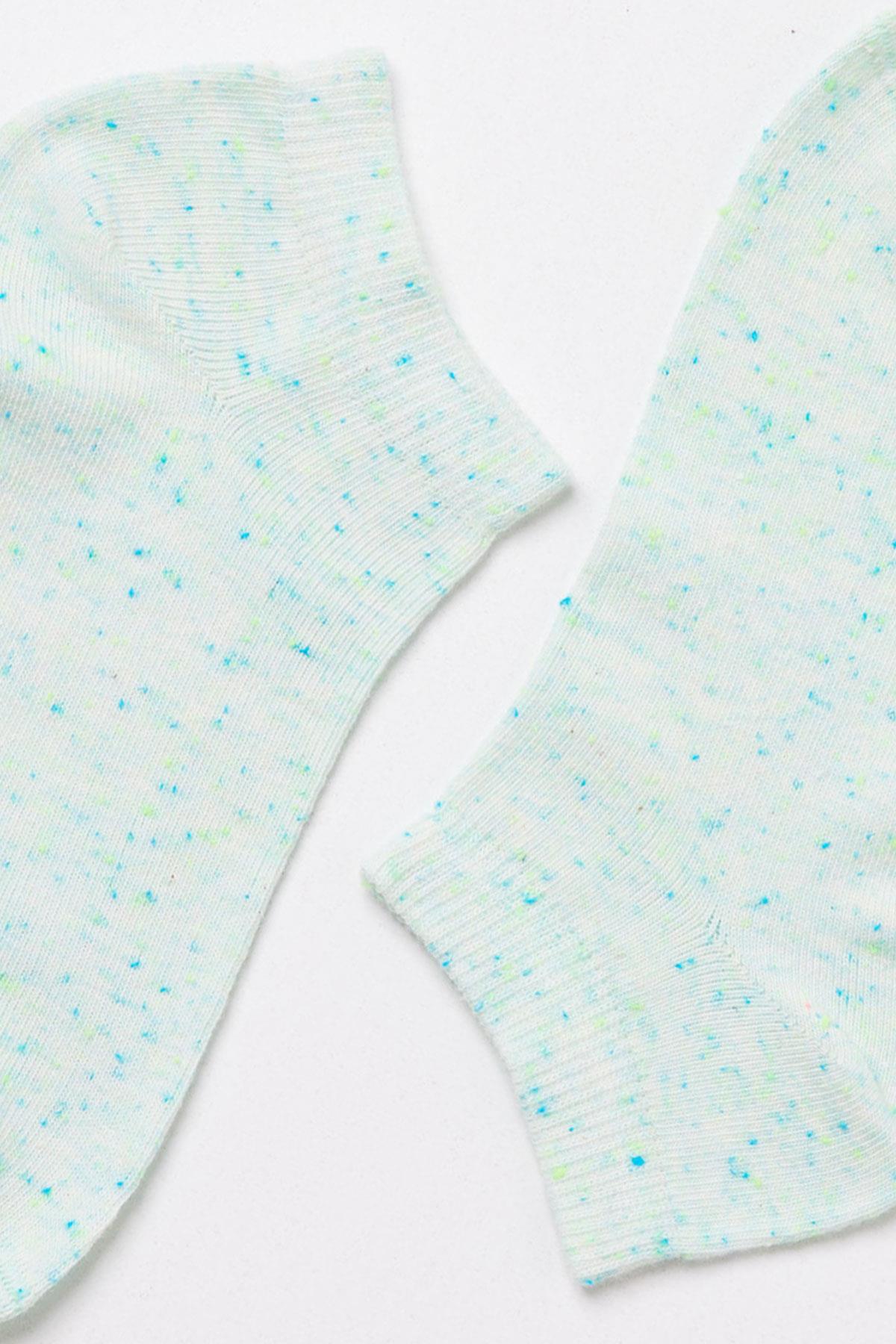 Desenli Patik Çorap Yeşil