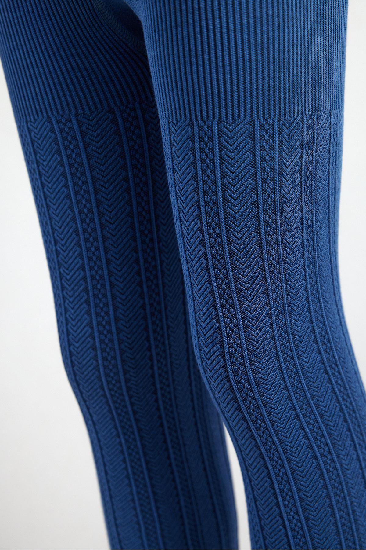 Patterned Viscose Childrens Leggings Navy Blue