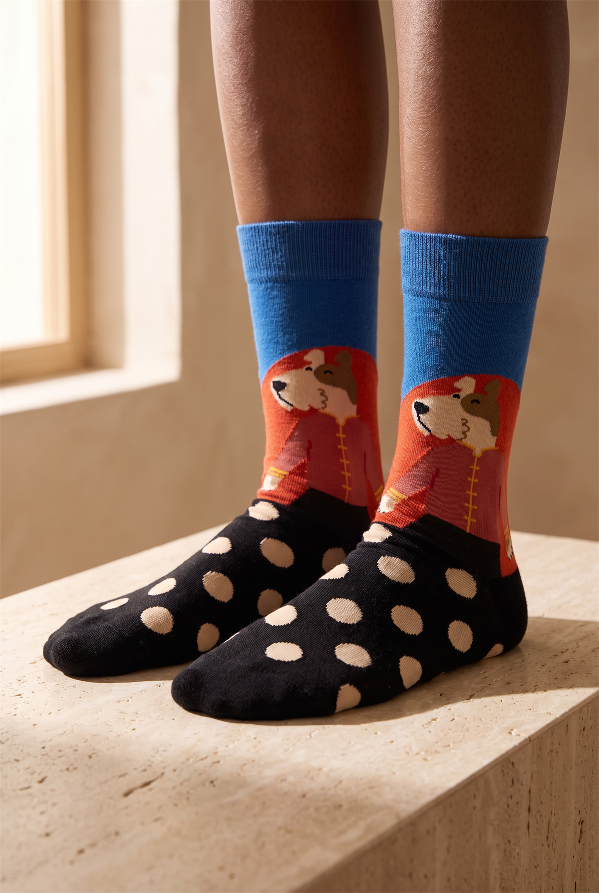 Unisex Dog Art Pamuklu Çok Renkli Soket Çorap