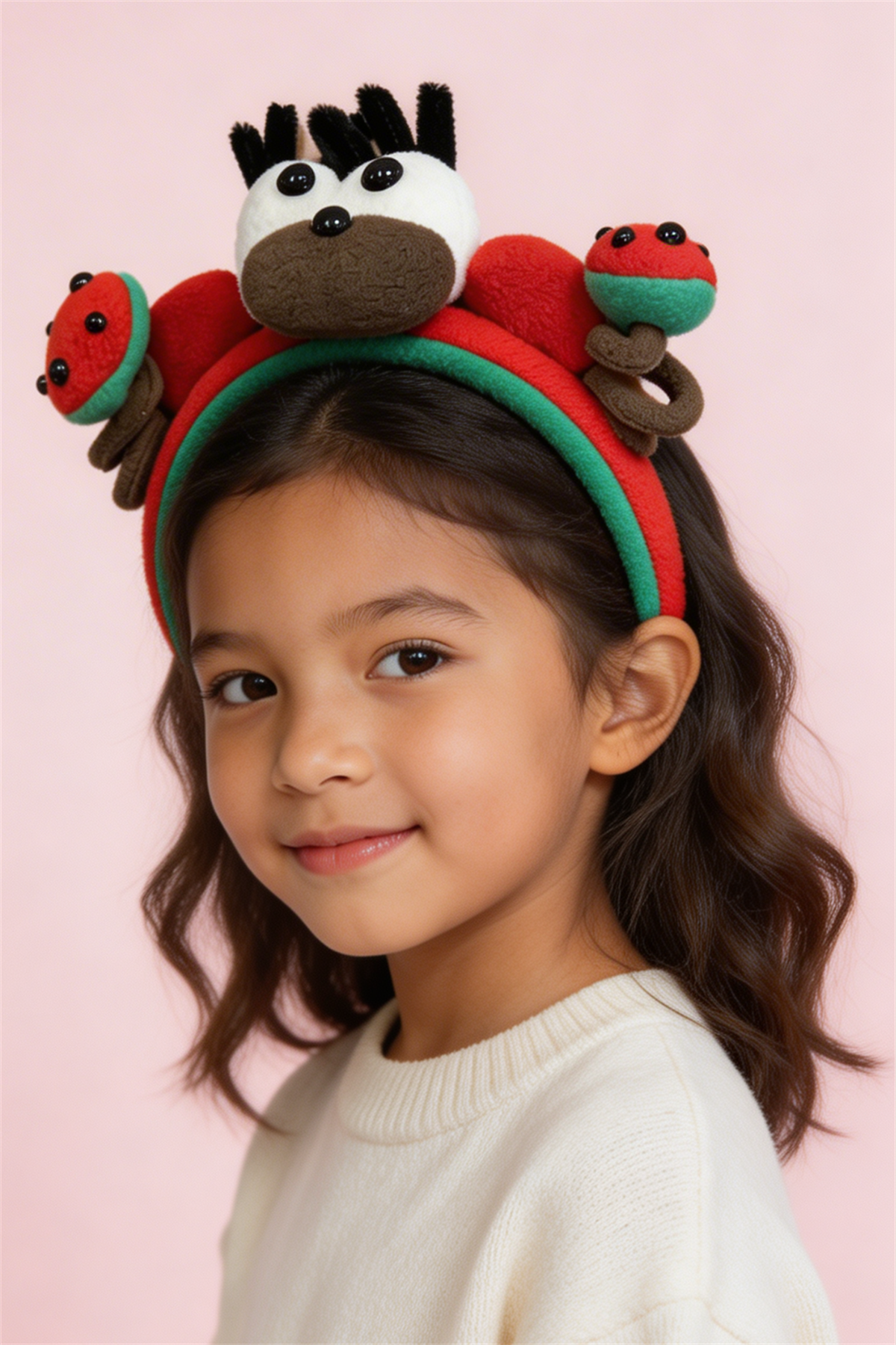 Eğlenceli Geyik Figürlü Kırmızı Çocuk Taç