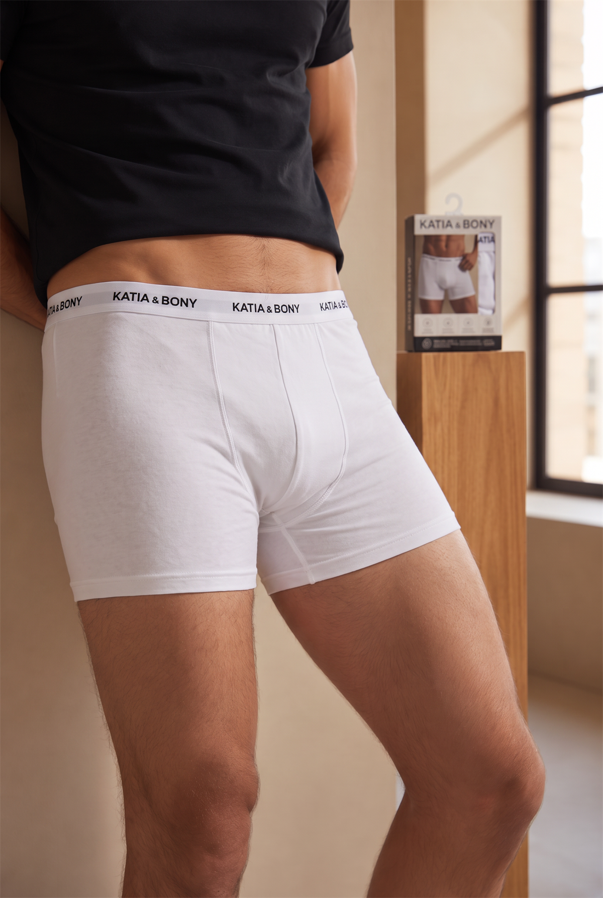 22603M4001 3PCK BASIC KUTULU MODAL ERKEK BOXER Beyaz