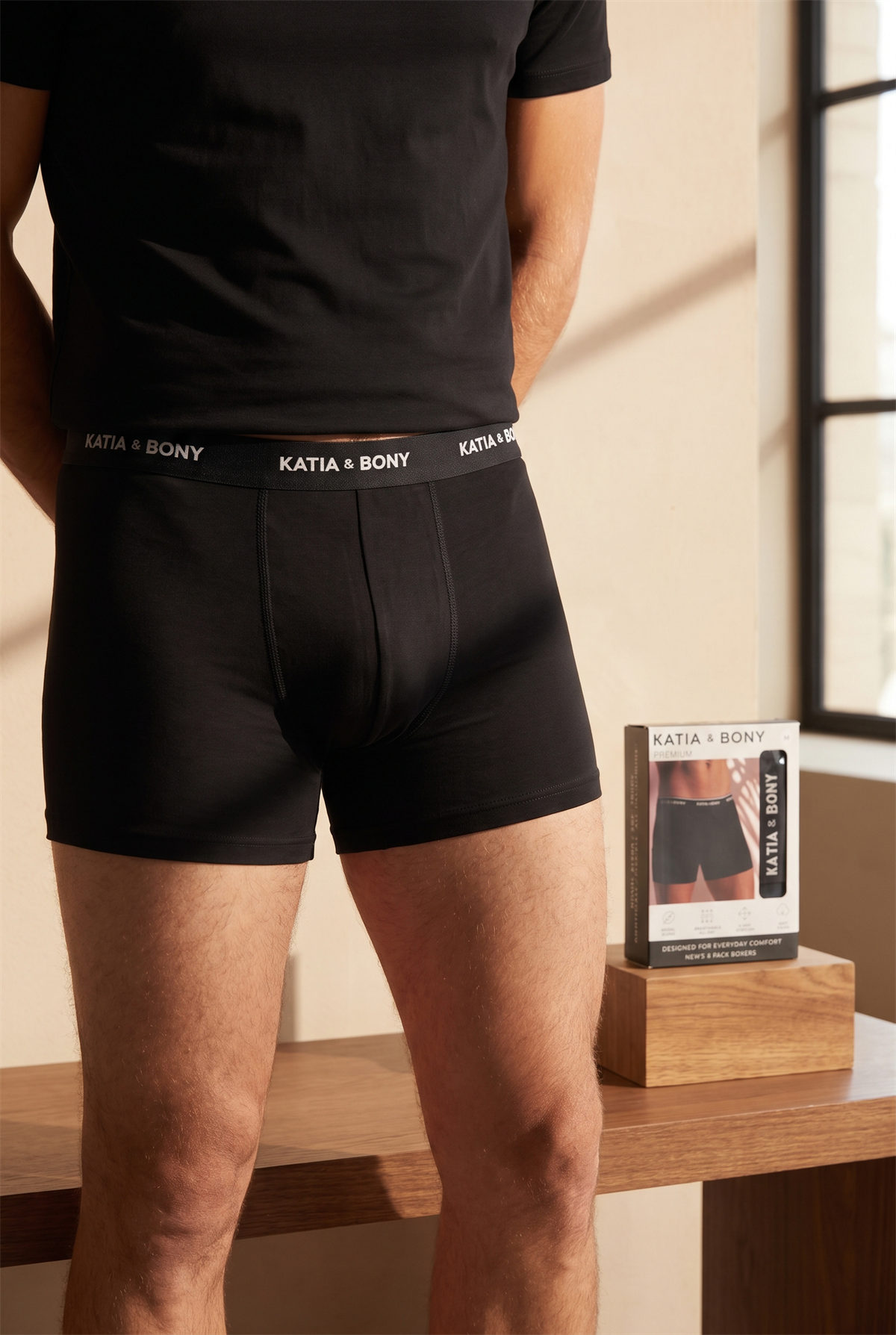 Erkek 3lü Kutulu Basic Modal Boxer Siyah