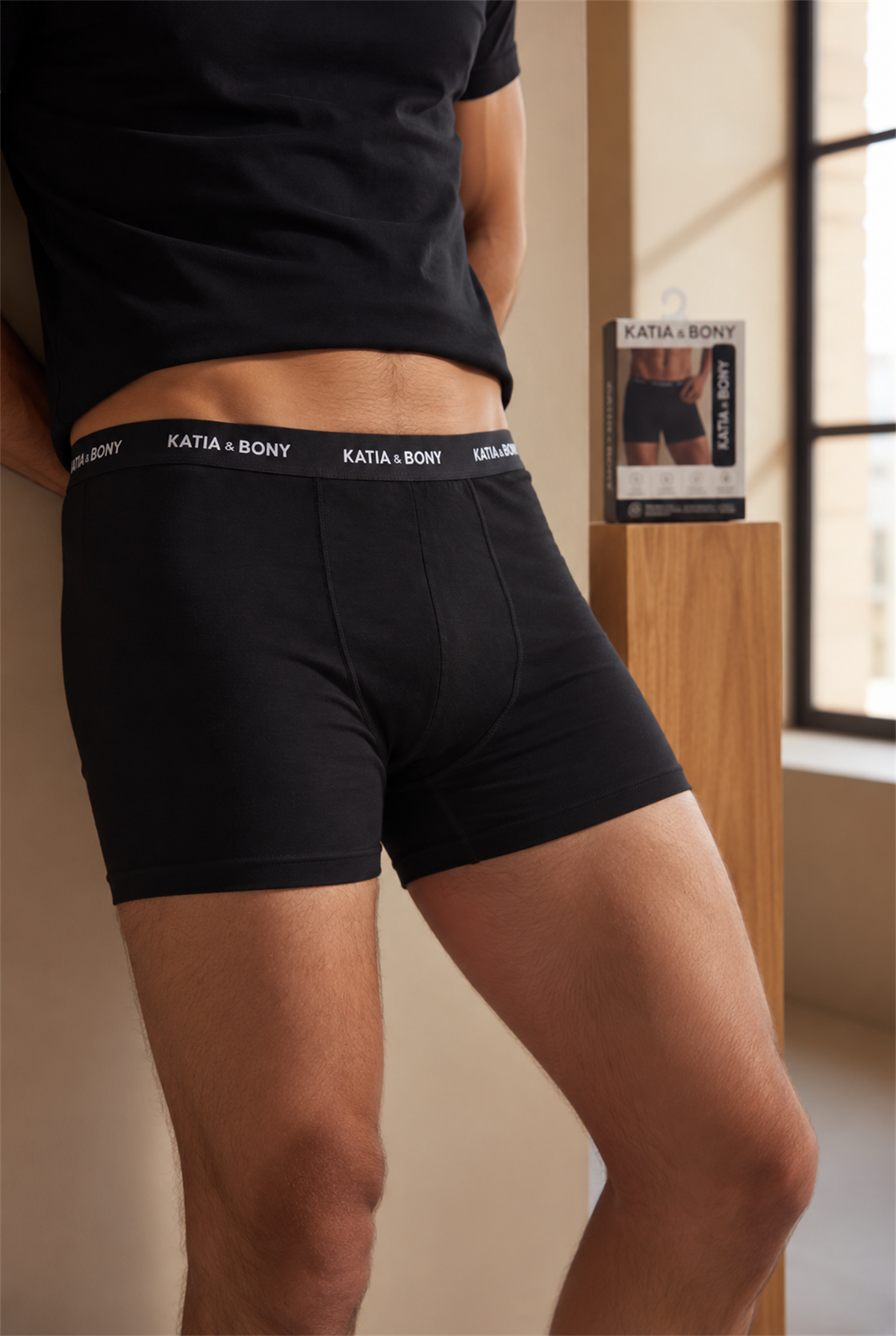 Erkek 3lü Kutulu Basic Modal Boxer Siyah