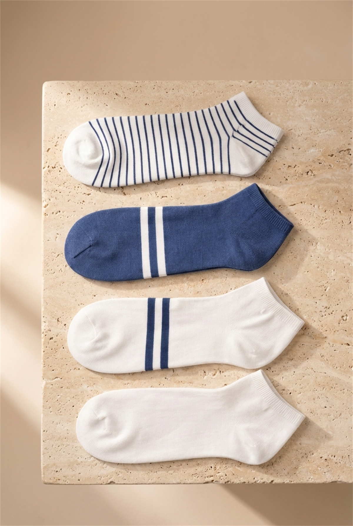Mens 4-Piece Striped Step Socks