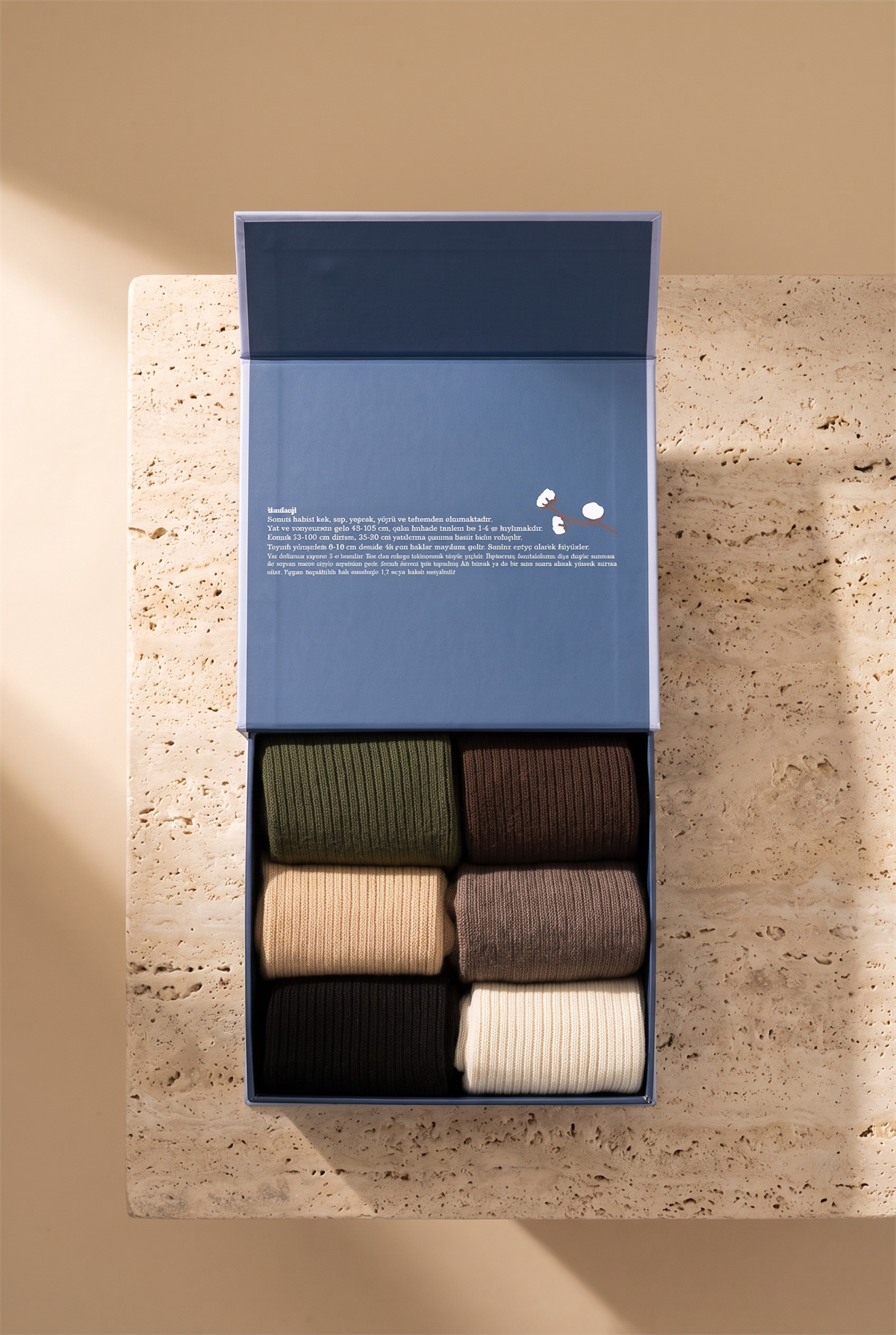	Erkek 6lı Paket Kutulu Premium Soket Çorap Kahverengi Mix