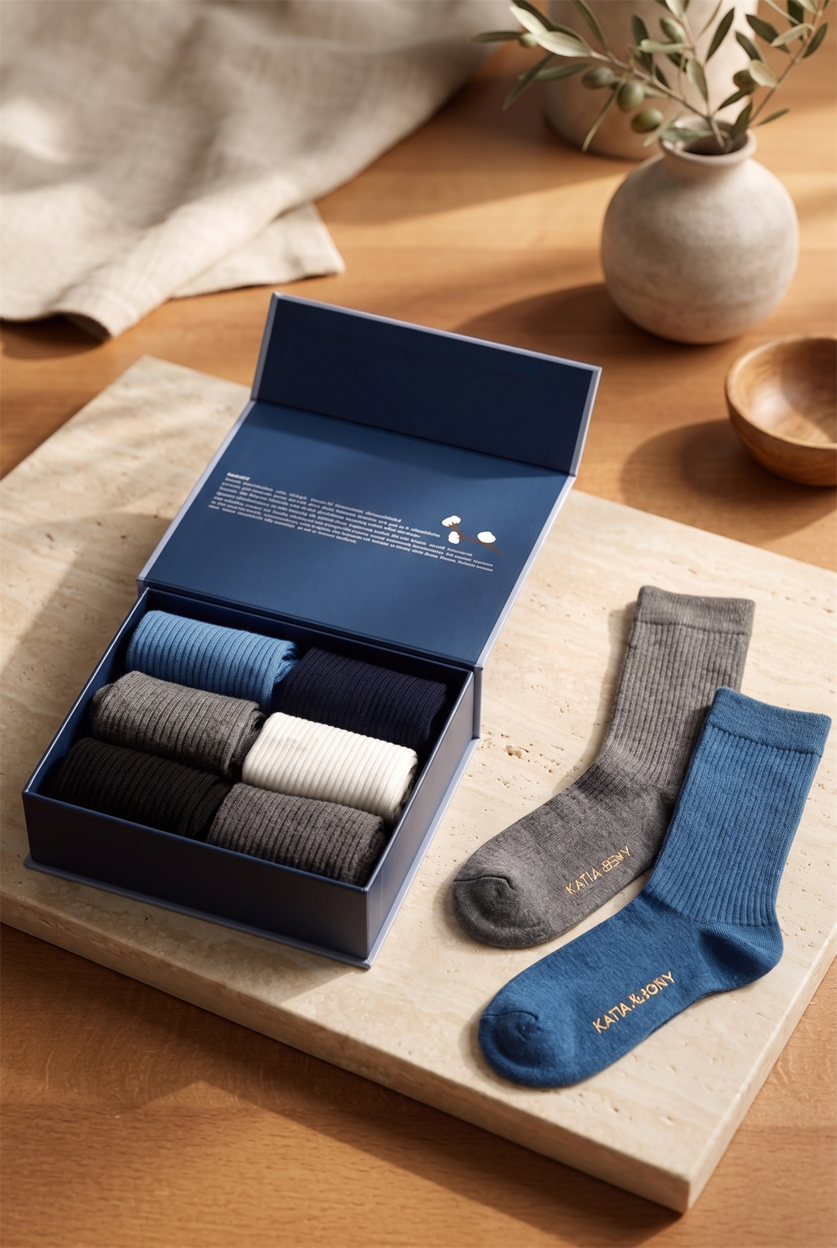 Erkek 6lı Paket Kutulu Premium Soket Çorap Gri Mix