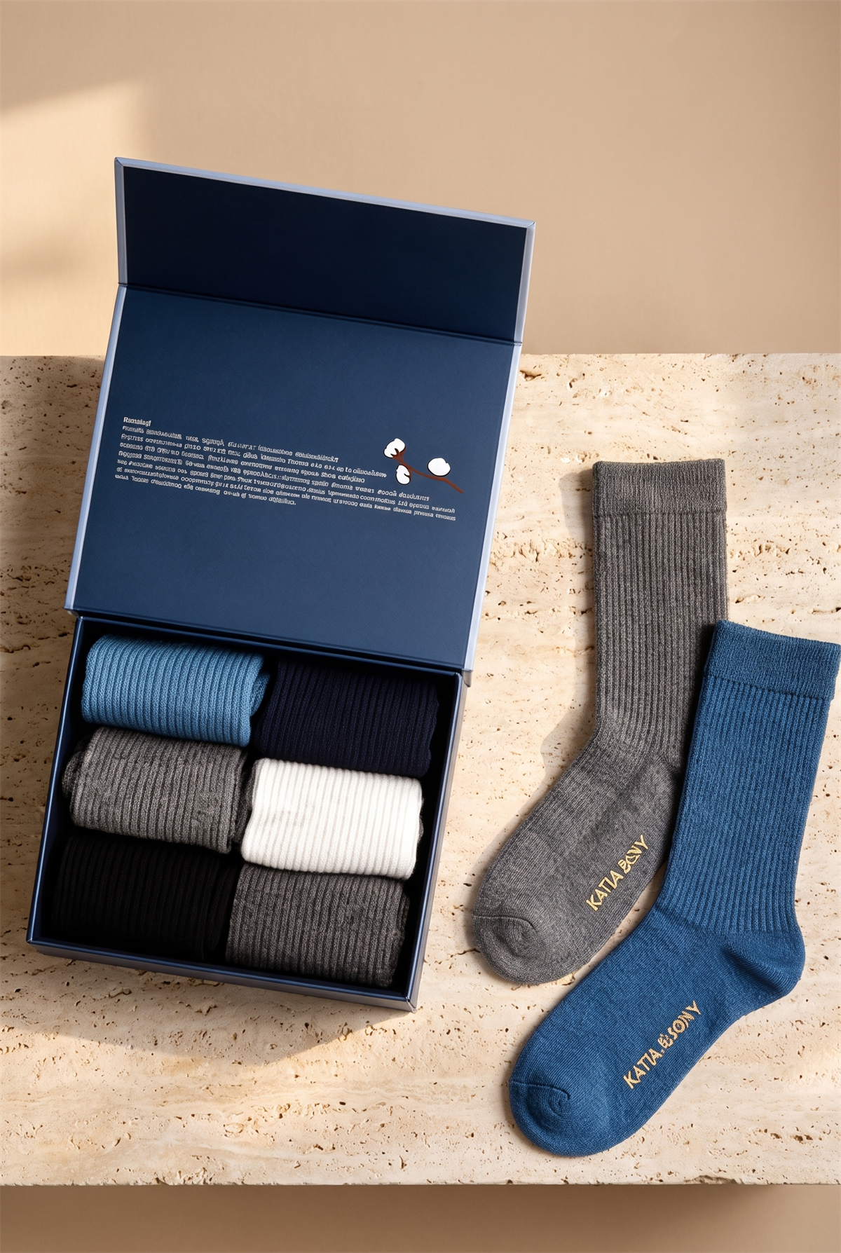 Erkek 6lı Paket Kutulu Premium Soket Çorap Gri Mix
