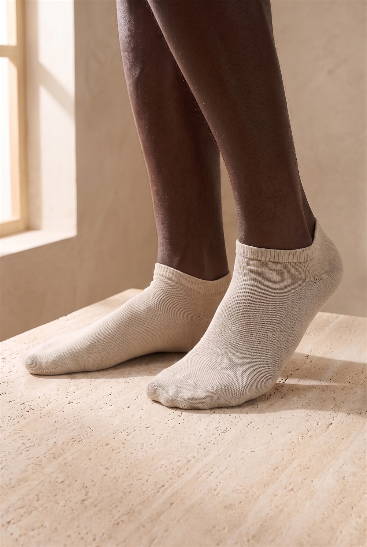 Erkek Basic Bej Step Çorap