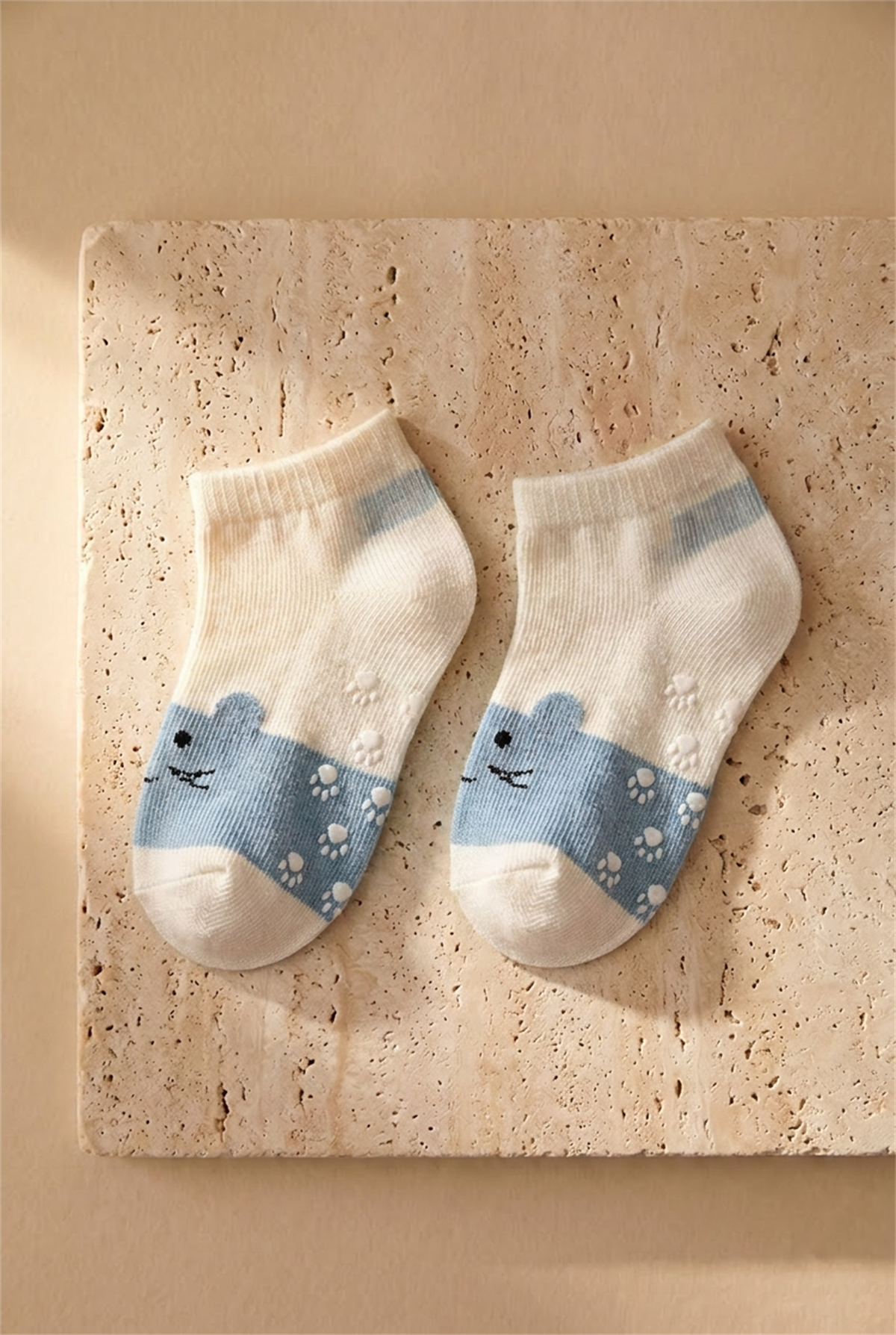 Animal Patterned 2-Piece Baby Boy Socks