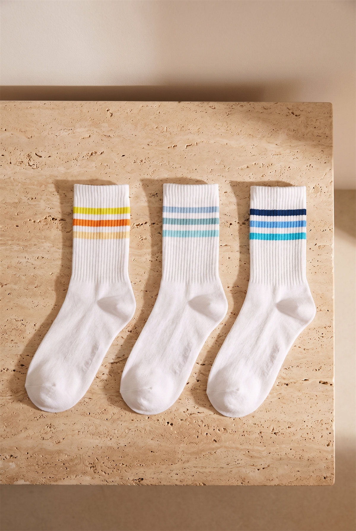 Mens Ankle Striped 3-Piece Socks