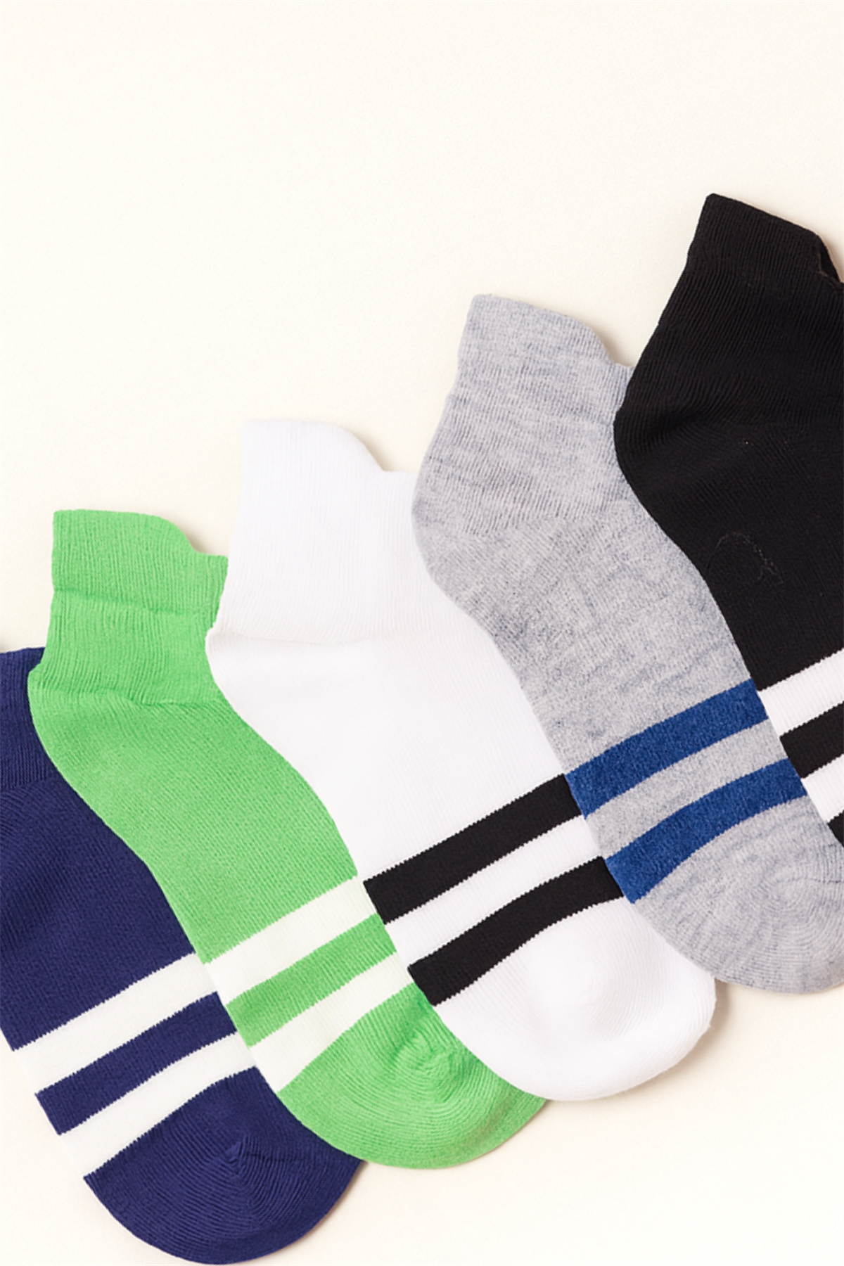 Erkek Çizgi Detaylı 5li Patik Çorap