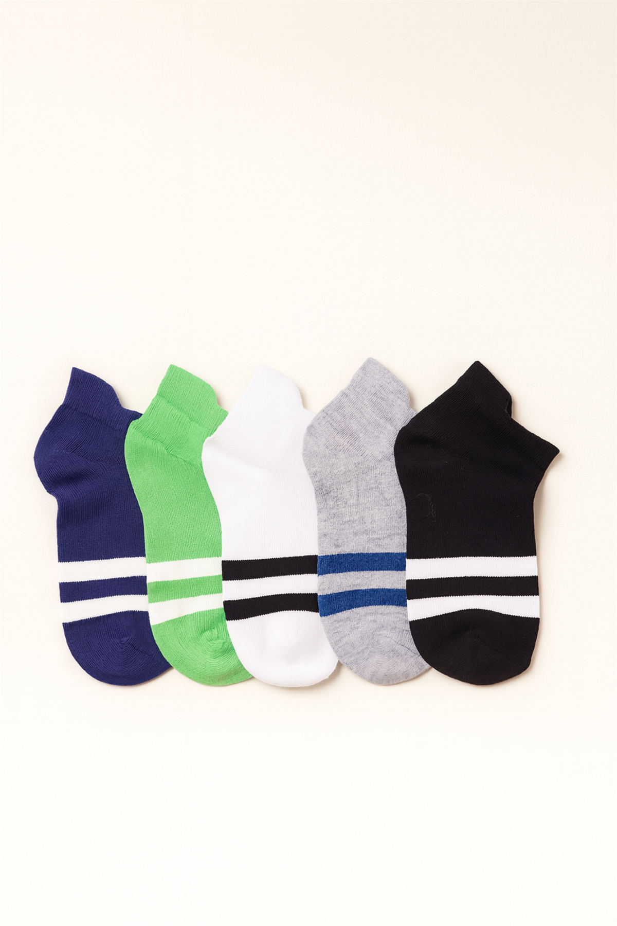 Erkek Çizgi Detaylı 5li Patik Çorap