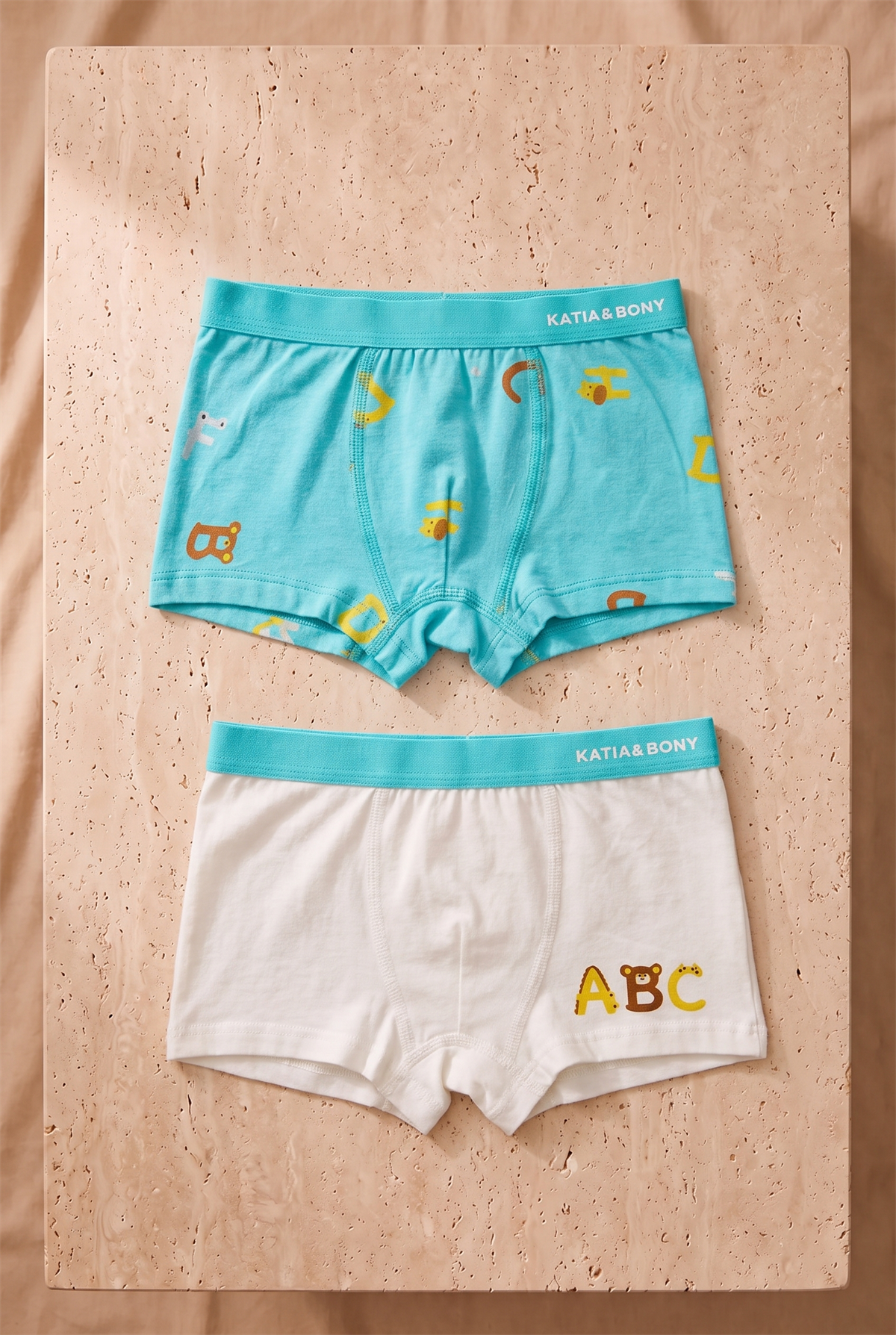 Erkek Çocuk 2 li Paket Alfabe Desenli Boxer