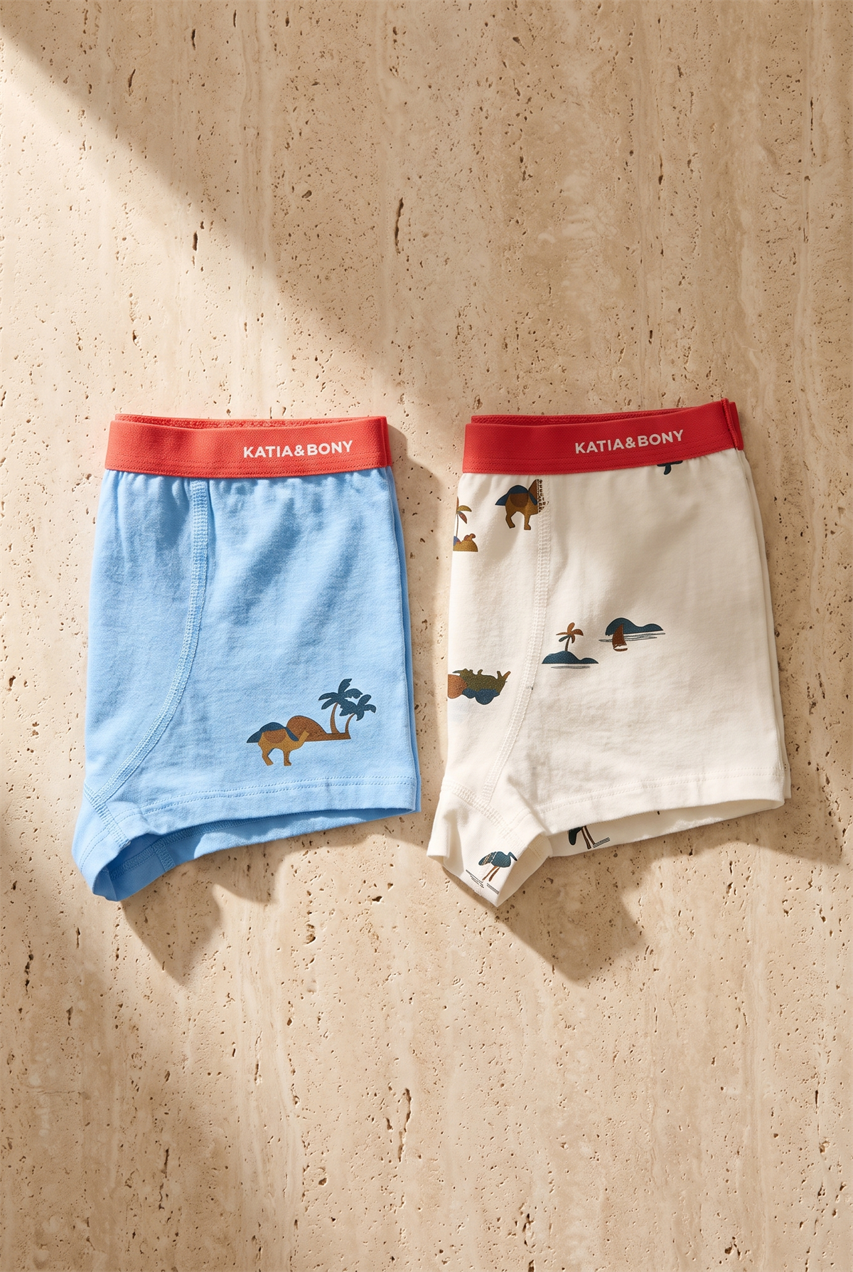 Erkek Çocuk 2li Paket Safari Boxer Ekru