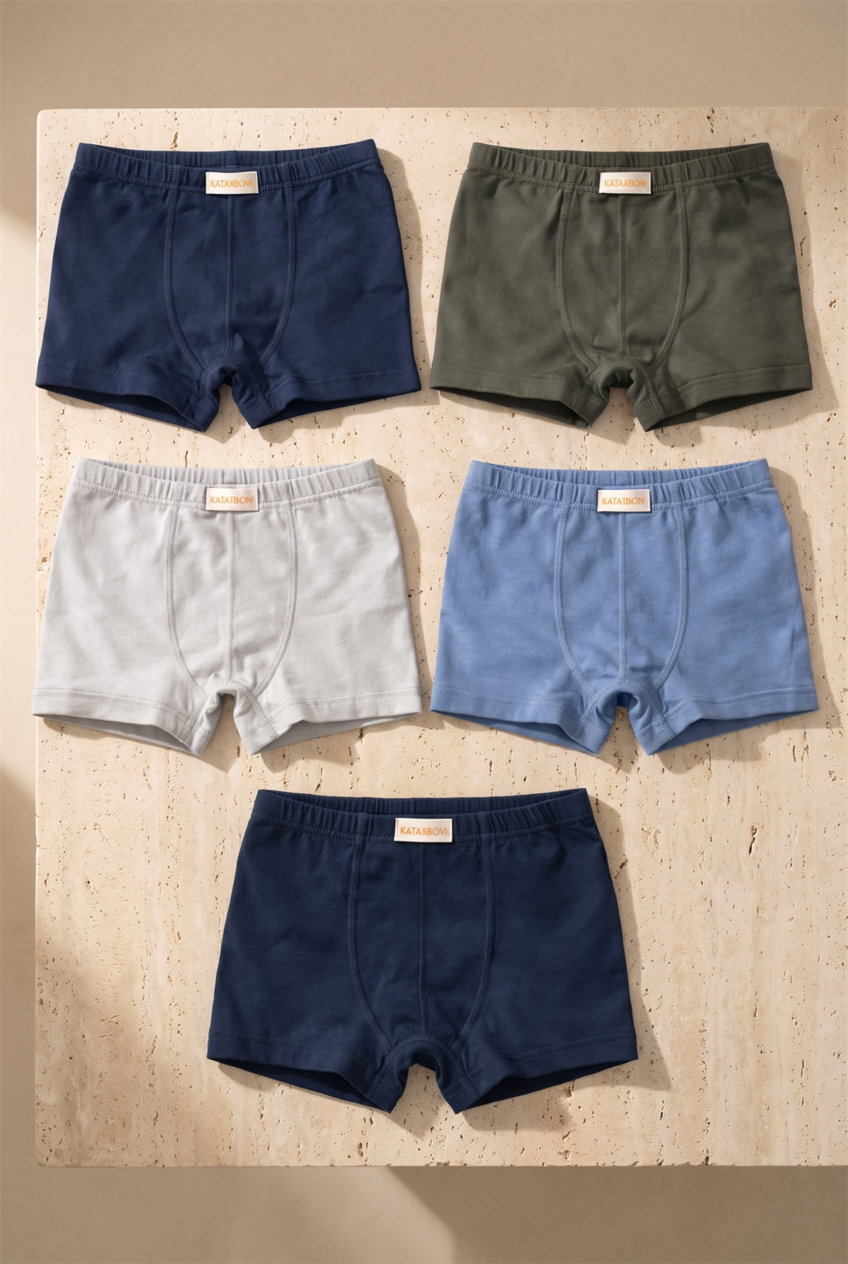 Erkek Çocuk 5li Basic Çok Renkli Boxer