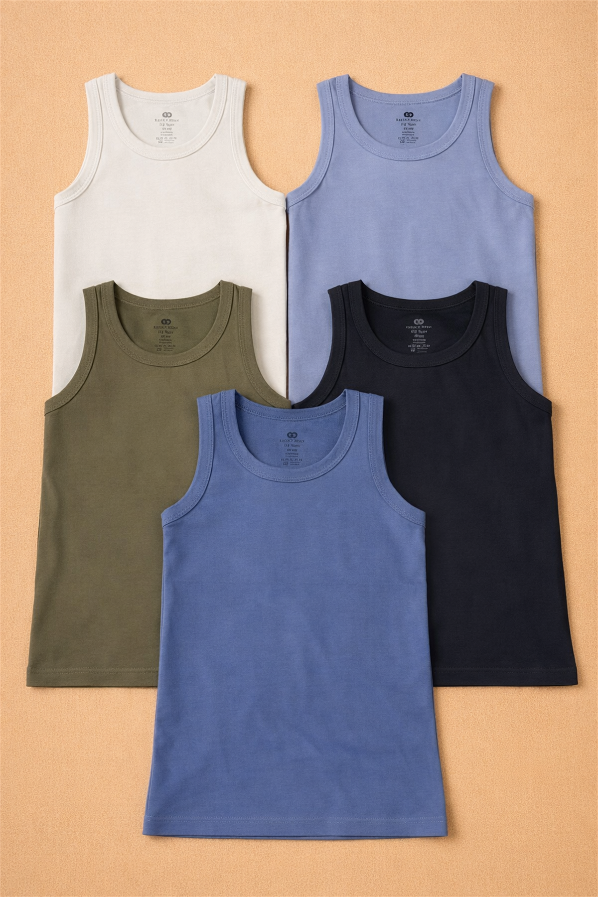 Boys 5-Piece Patterned Undershirt