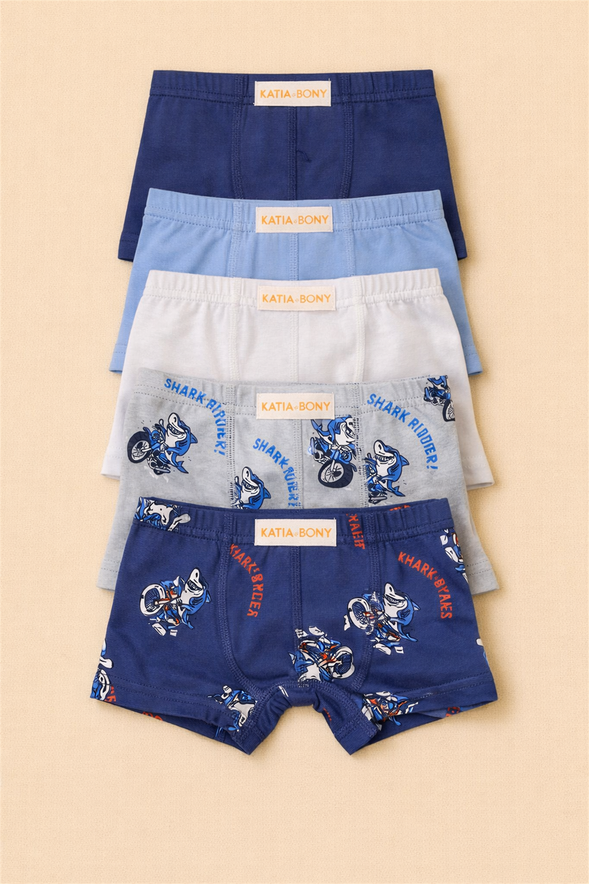 12603E2032 5PCK DESENLİ ERKEK ÇOCUK BOXER ÇOK RENKLİ