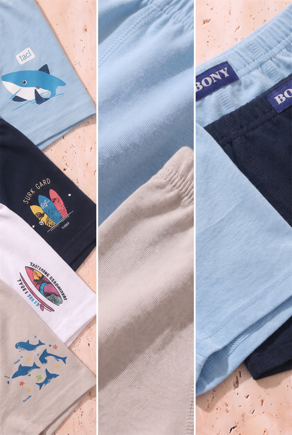 Erkek Çocuk 5li Karışık Desenli Boxer