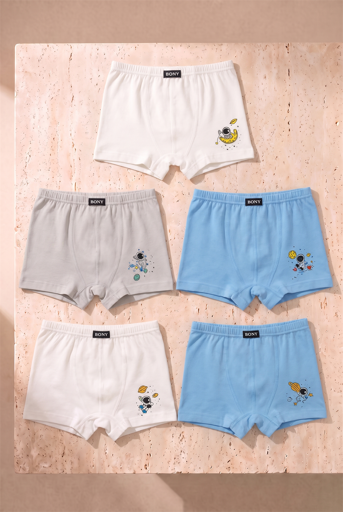 Erkek Çocuk 5li Uzay Desenli Boxer