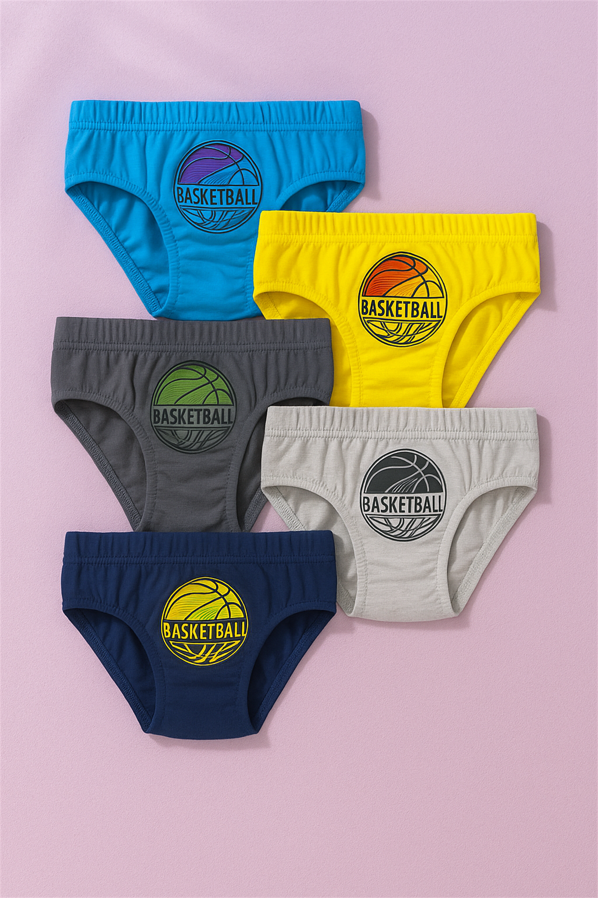 12503G1046 5PCK BASKETBOL ERKEK ÇOCUK KÜLOT - 2896 ÇOK RENKLİ