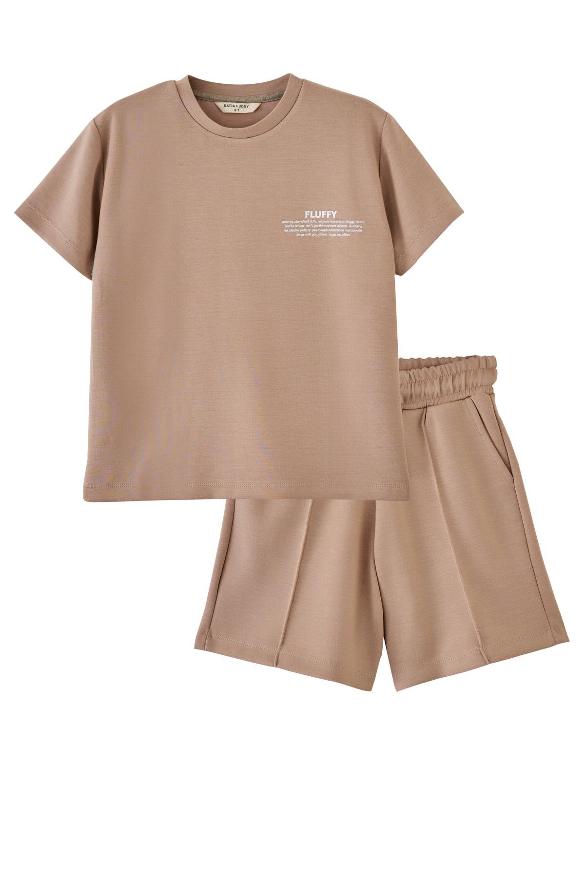 Beige Color Tie-Waist Shorts for Boys