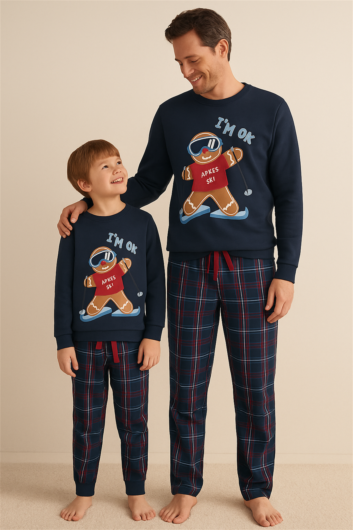 22512K2009 XMASS BREADMAN ERKEK ÇOCUK YILBAŞI SWEATSHIRT Lacivert