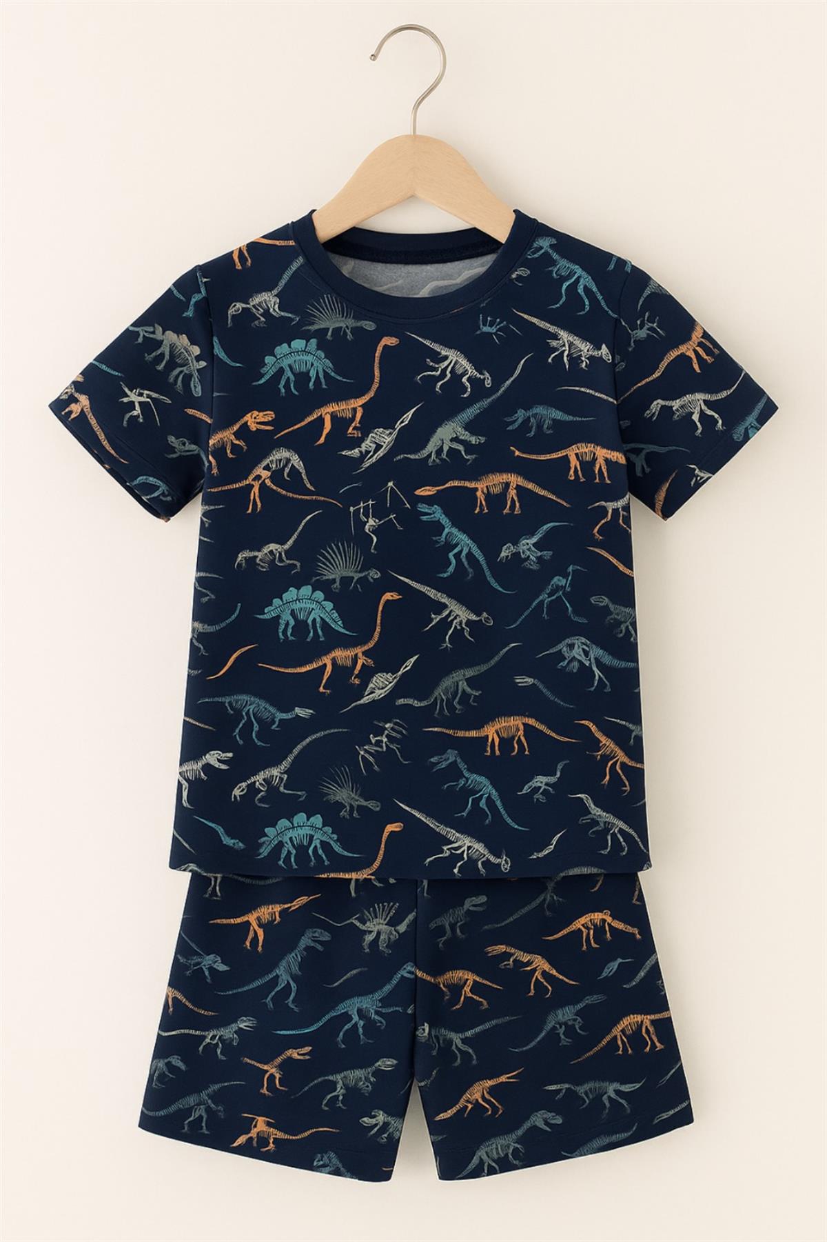 Boys Dinosaur Patterned Shorts Pajama Set