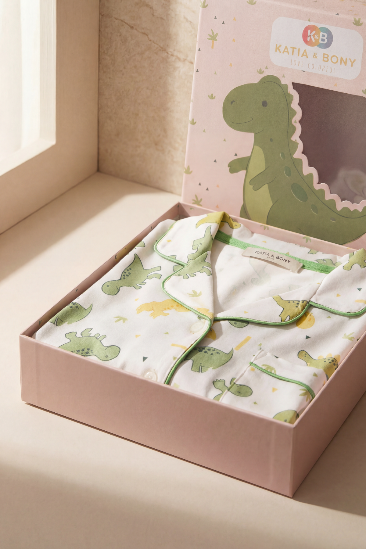 Erkek Çocuk Dinozor Desenli Kutulu Pijama Takımı