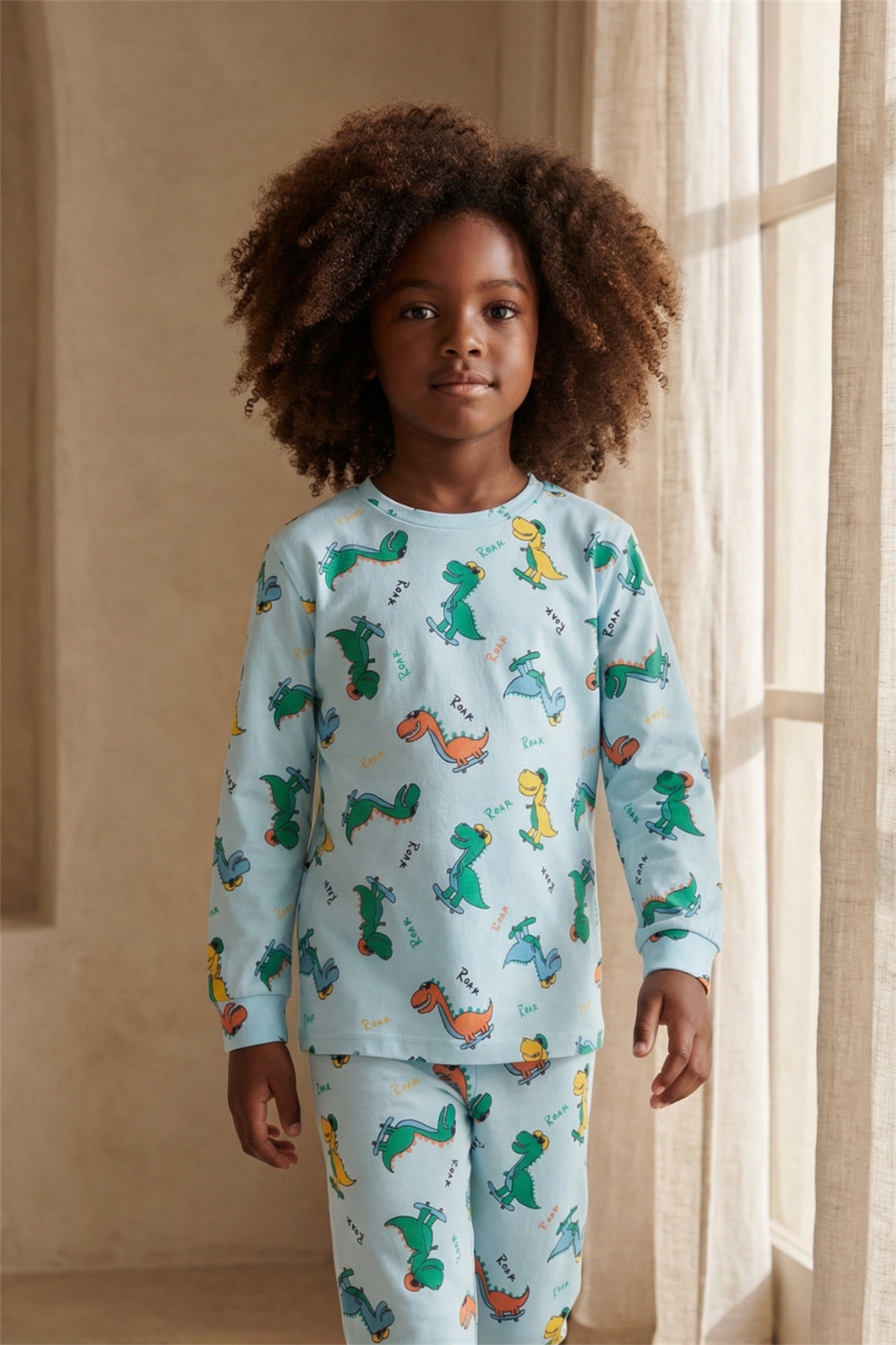 Boys Dinosaur Patterned Pajama Set