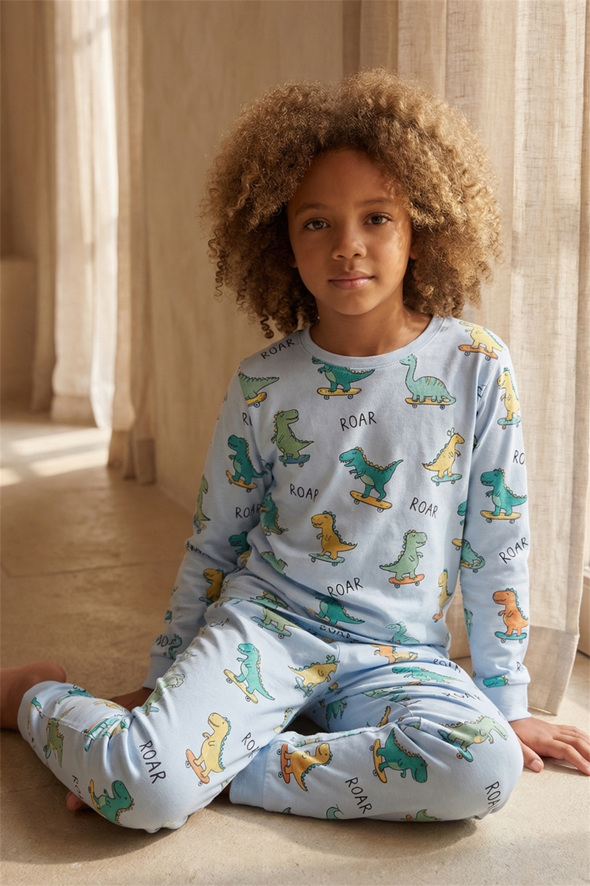 Boys Dinosaur Patterned Pajama Set