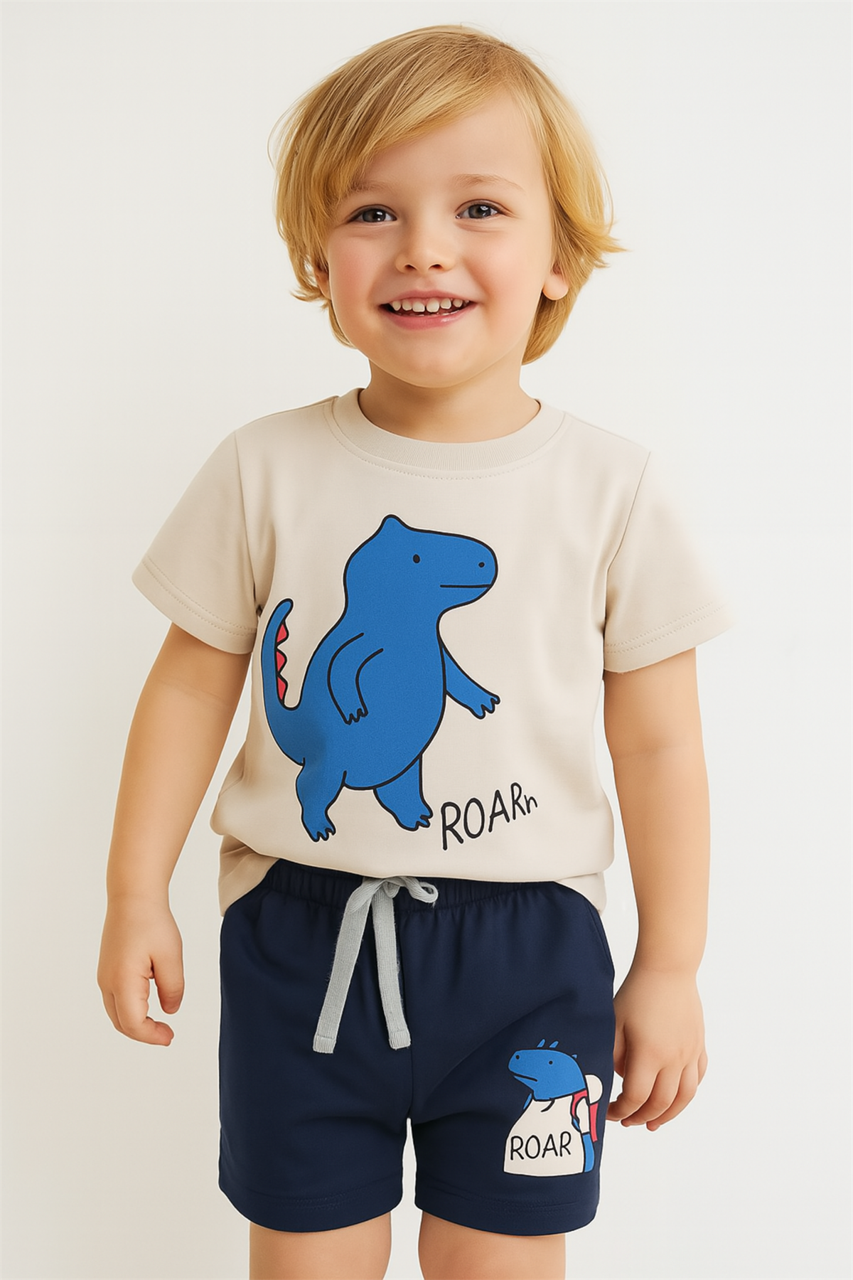 Boys Dinosaur Print Short Pajama Set