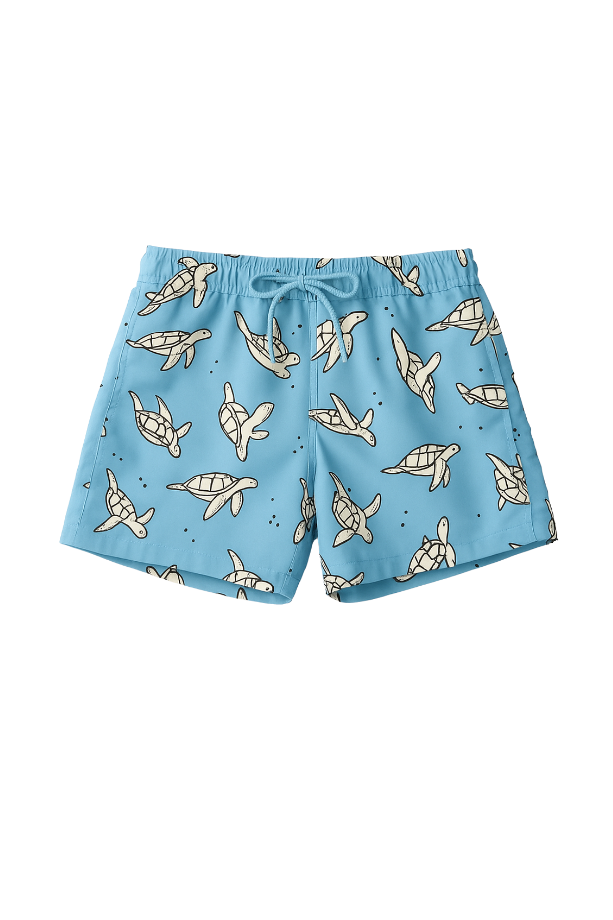 Erkek Çocuk Kaplumbağa Desenli Deniz Şortu Mavi