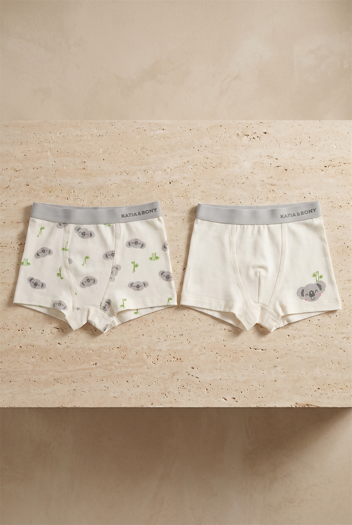 22503K2003 2PCK KOALA ERKEK ÇOCUK BOXER Ecru