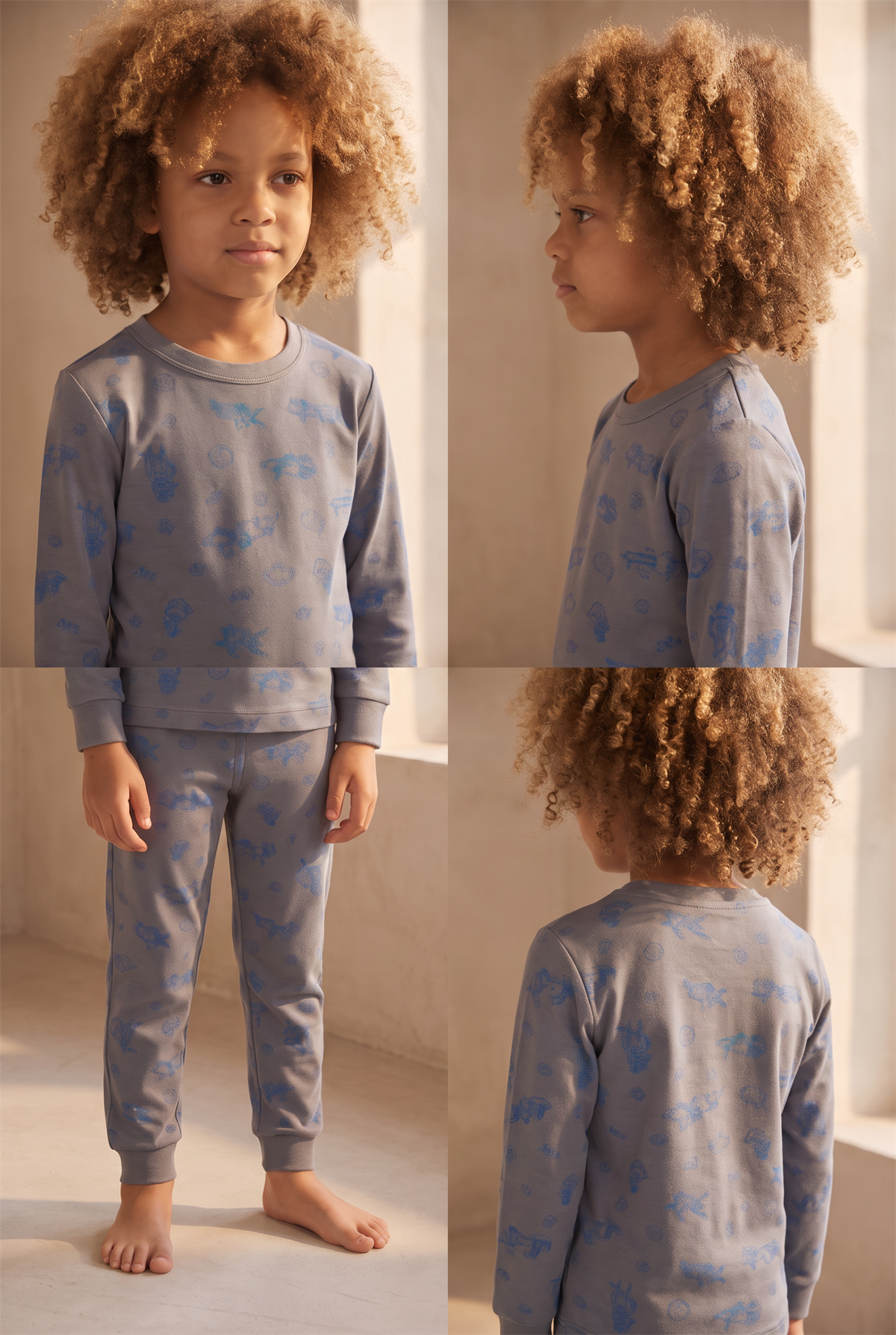 Erkek Çocuk Savaş Uçağı Desenli Pijama Takımı
