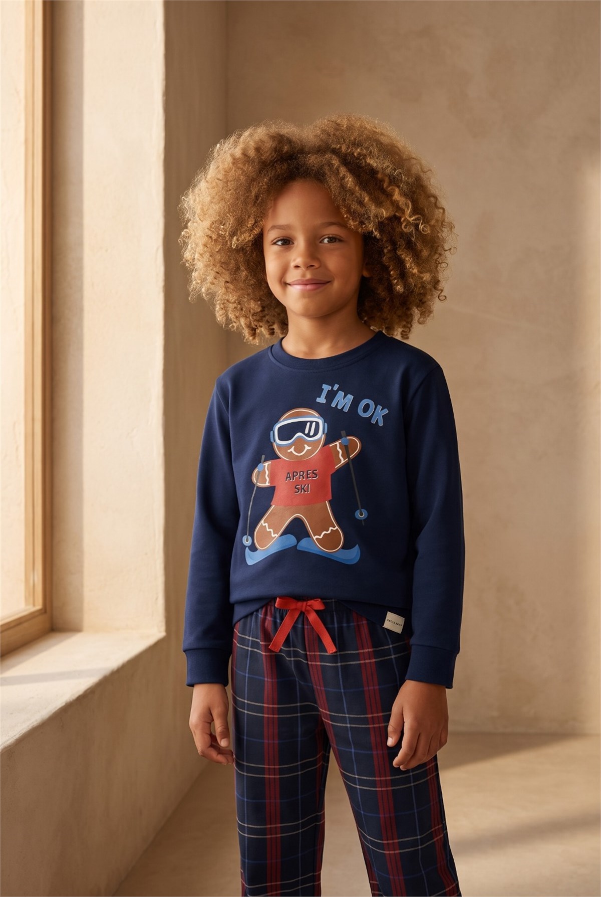 Erkek Çocuk Snowboard Sweatshirt Pijama Üstü Lacivert 