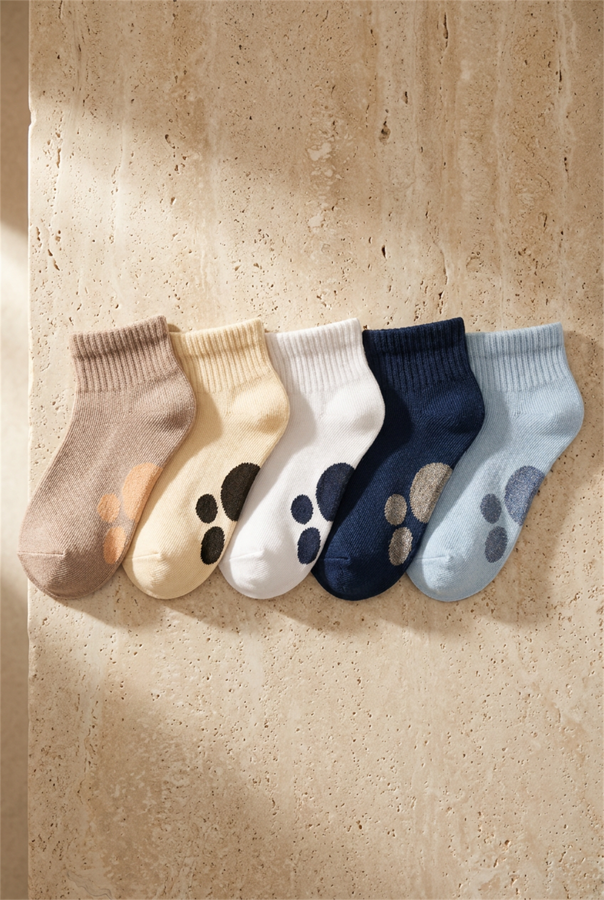 Boys 5-Piece Booties Socks With Printed Soles