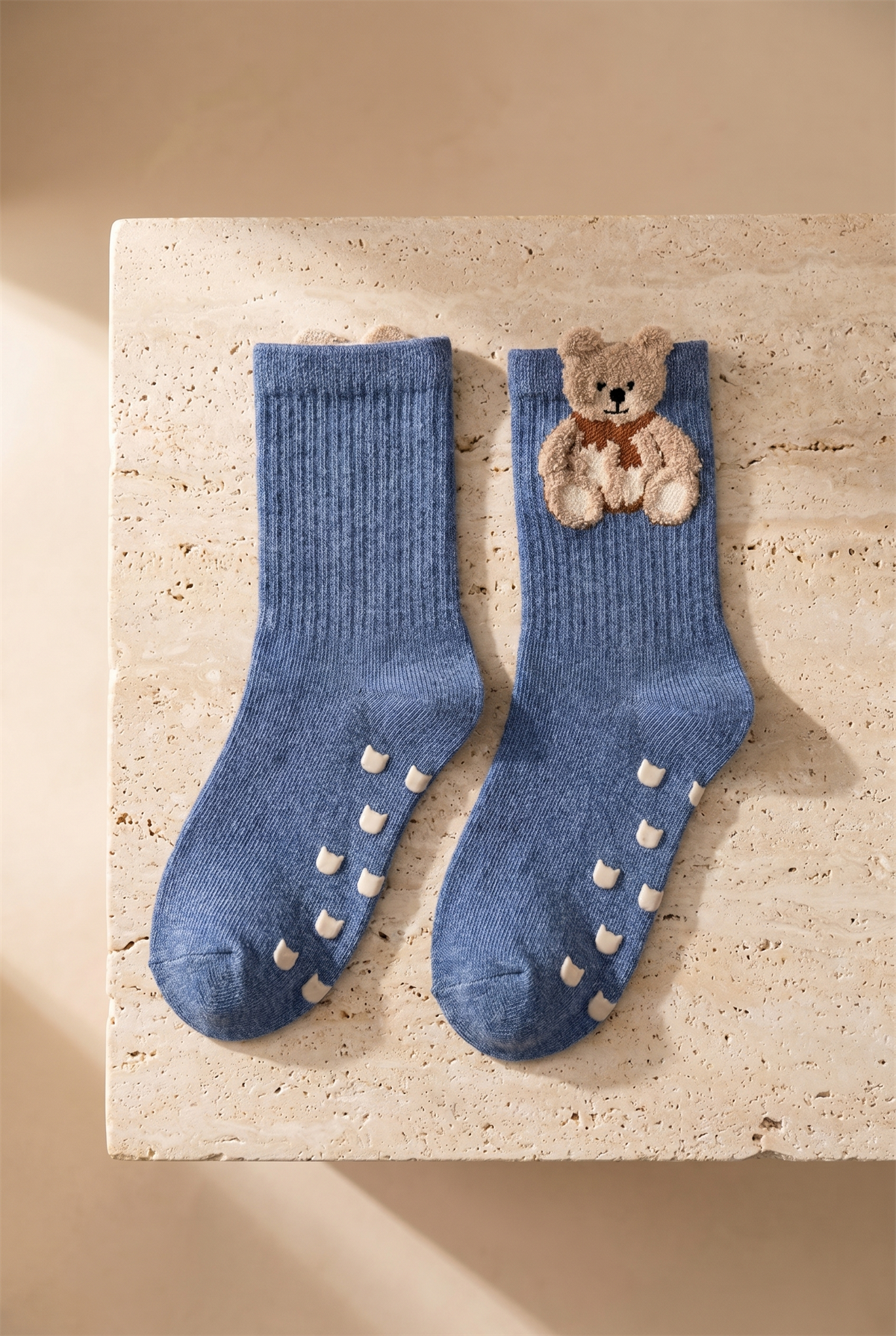Erkek Çocuk Teddy Desenli 4lü Soket Çorap 