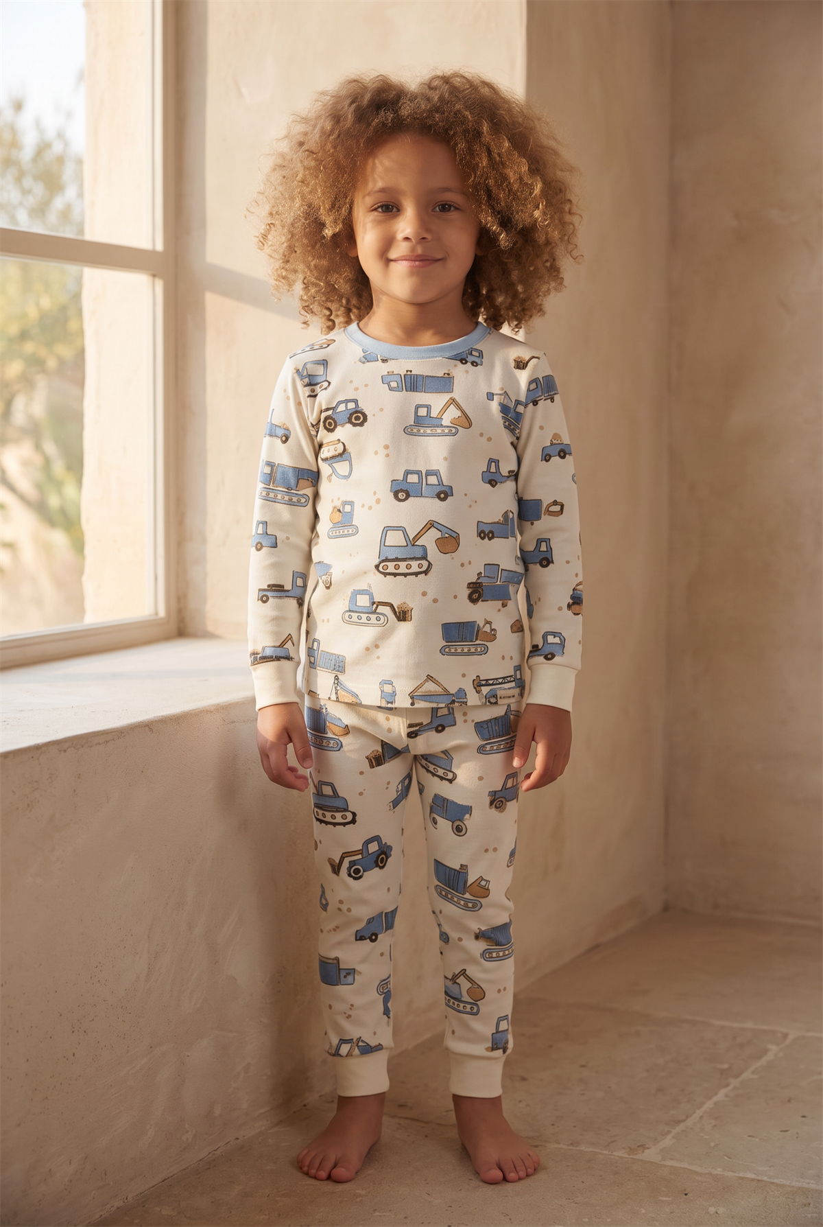 Erkek Çocuk Traktör Desenli Pijama Takımı