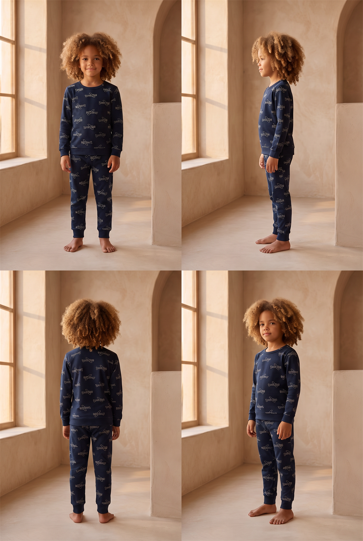 Erkek Çocuk Uçak Desenli Pijama Takımı