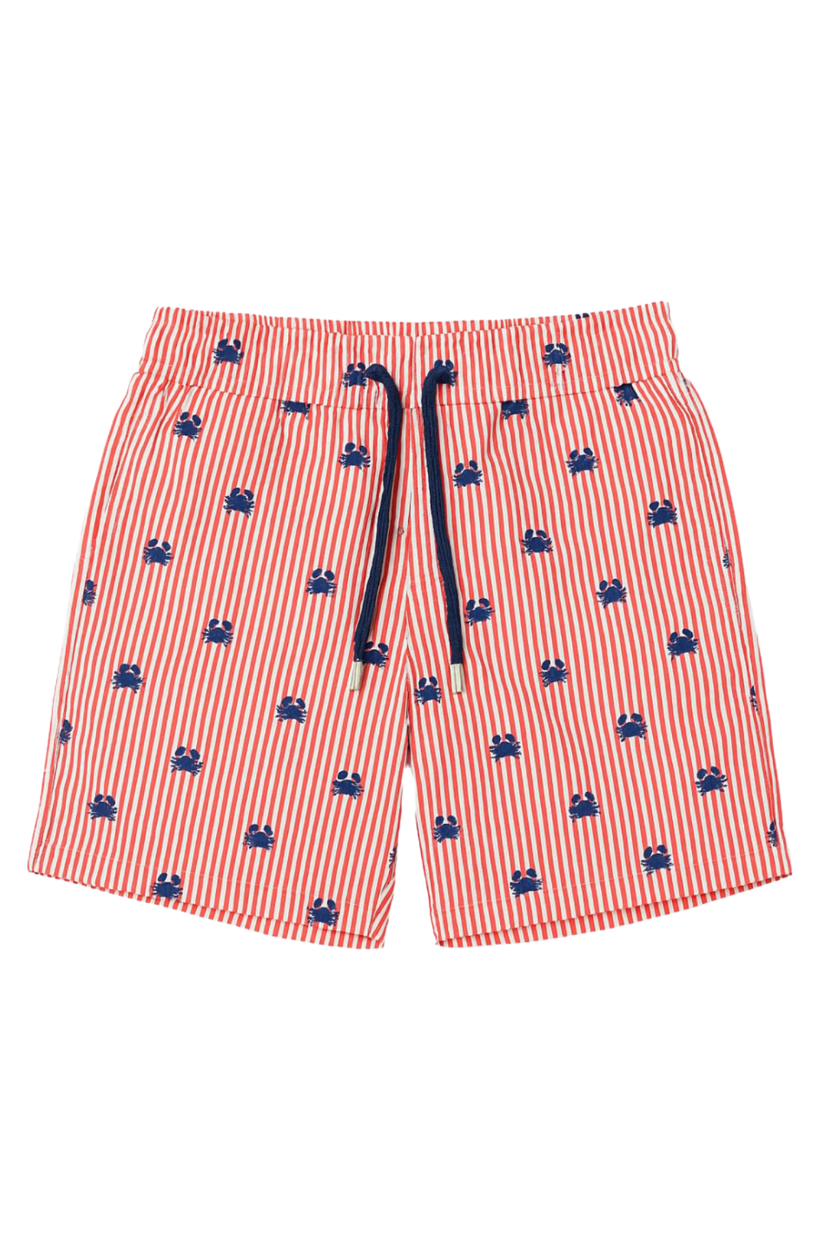 Erkek Frill Wave Yengeç Desenli Deniz Şortu Mercan
